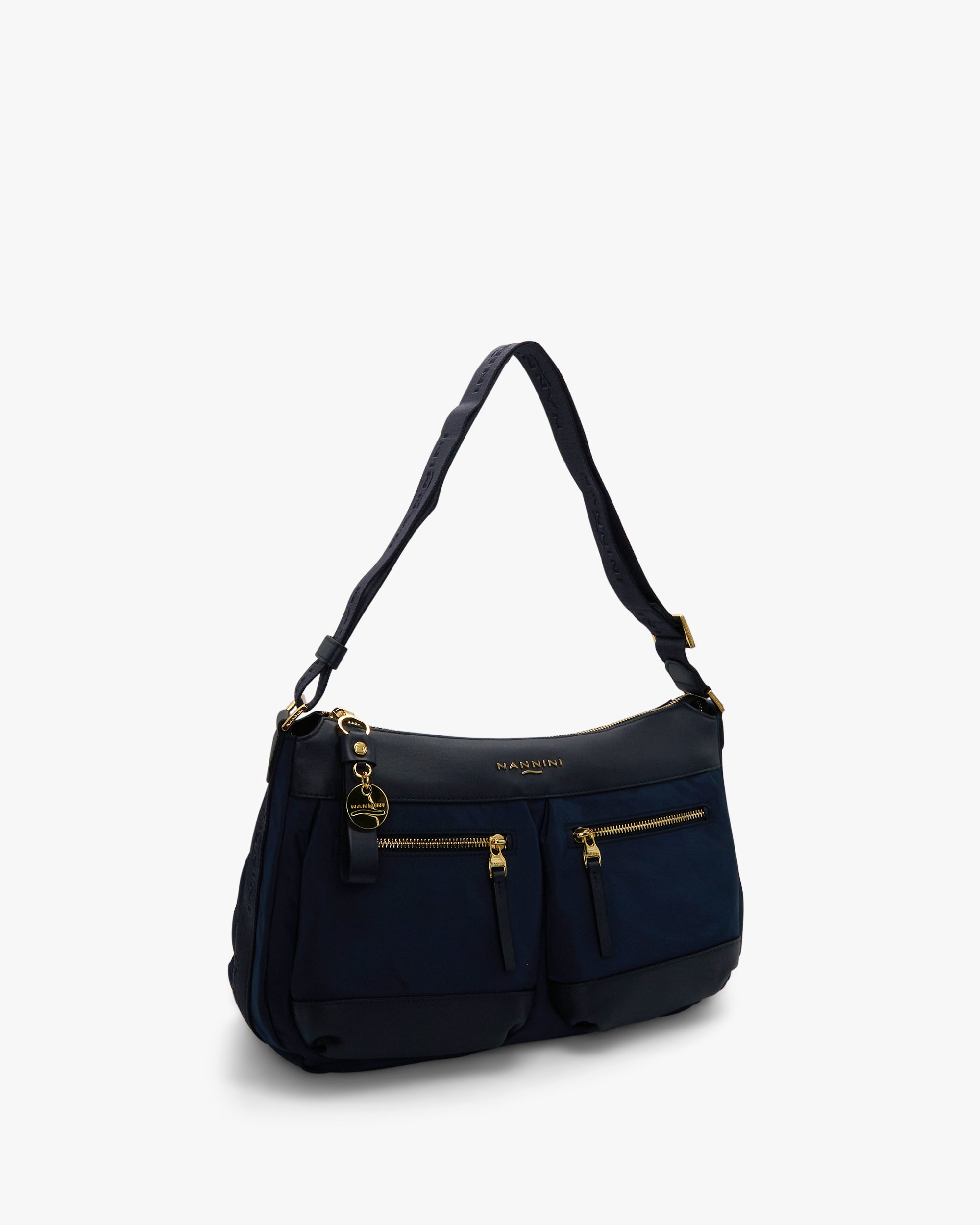 NANNINI bauletto donna pelle martellata verde scuro manico tracolla