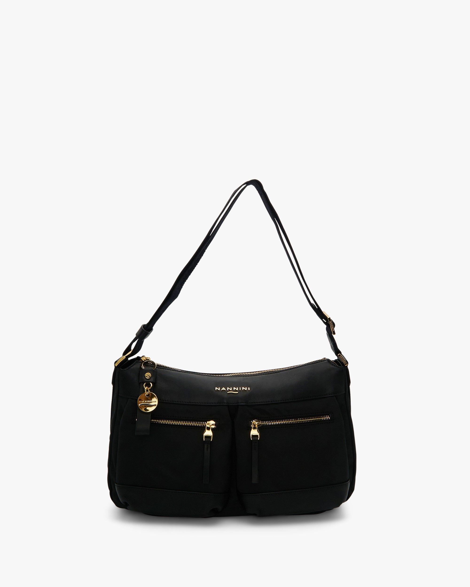 NANNINI Borsa a mano martellata beige tracolla pelle rigida