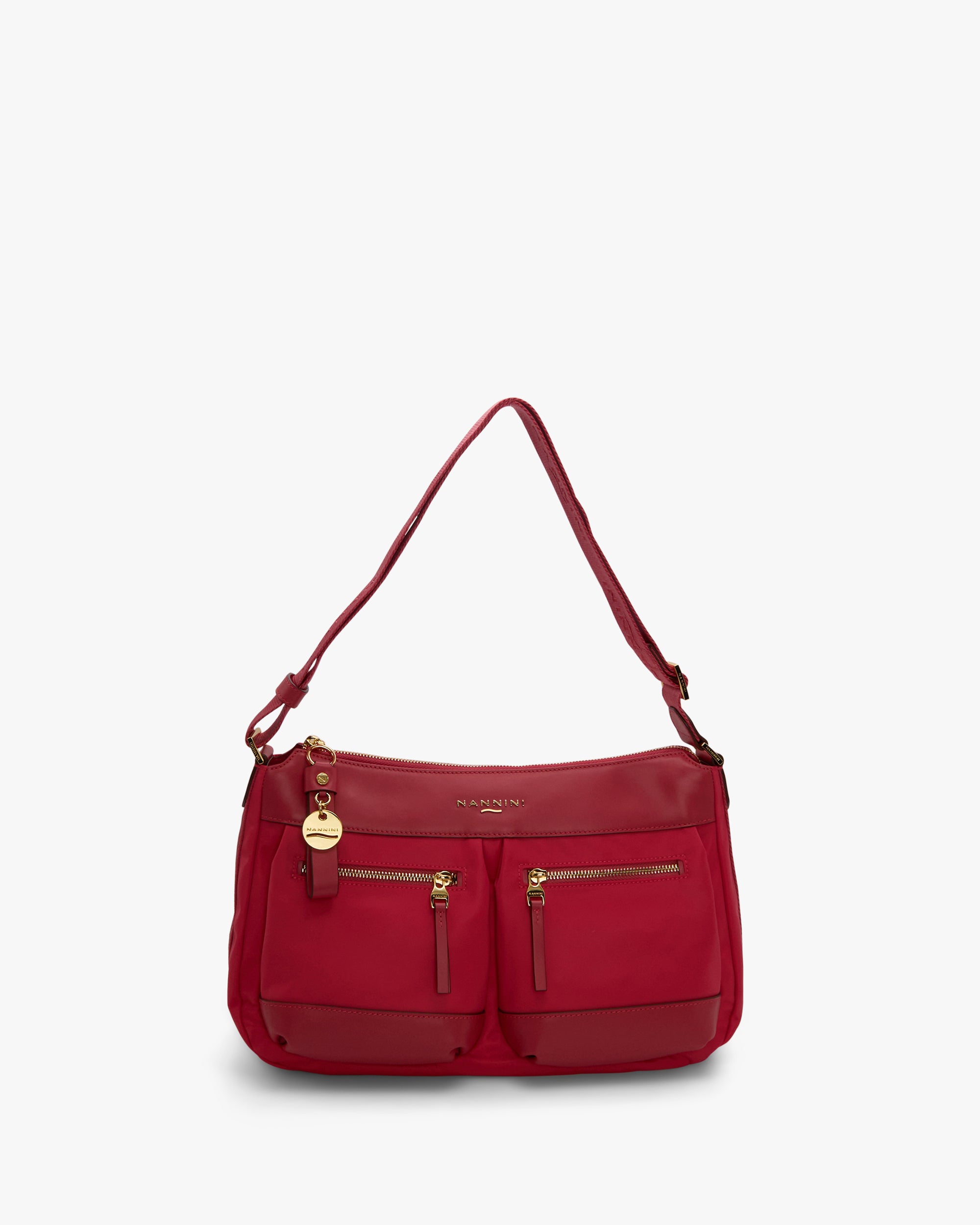 NANNINI bauletto pelle trapuntata doppio manico beige logo