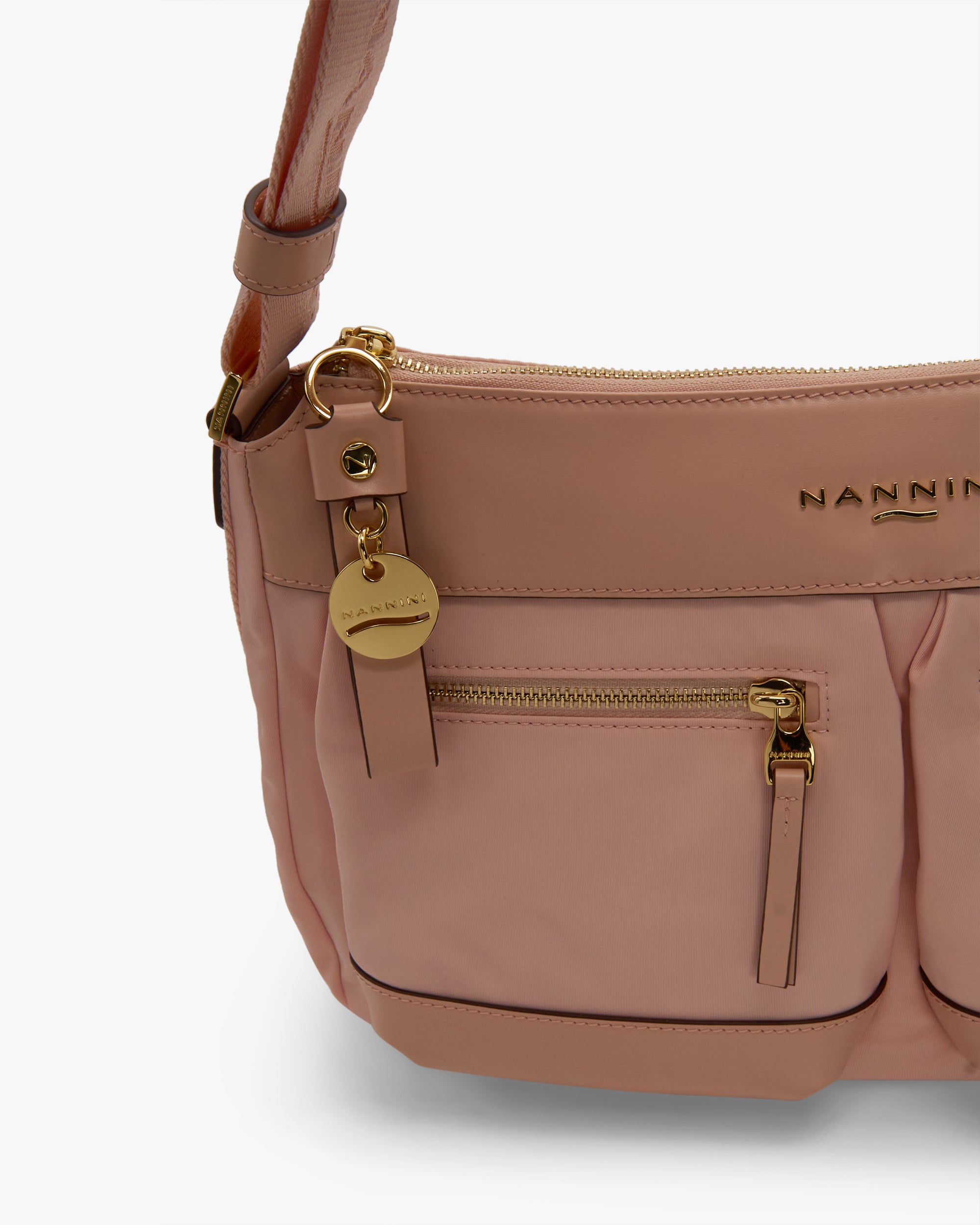 NANNINI borsa spalla donna pelle martellata nera grande