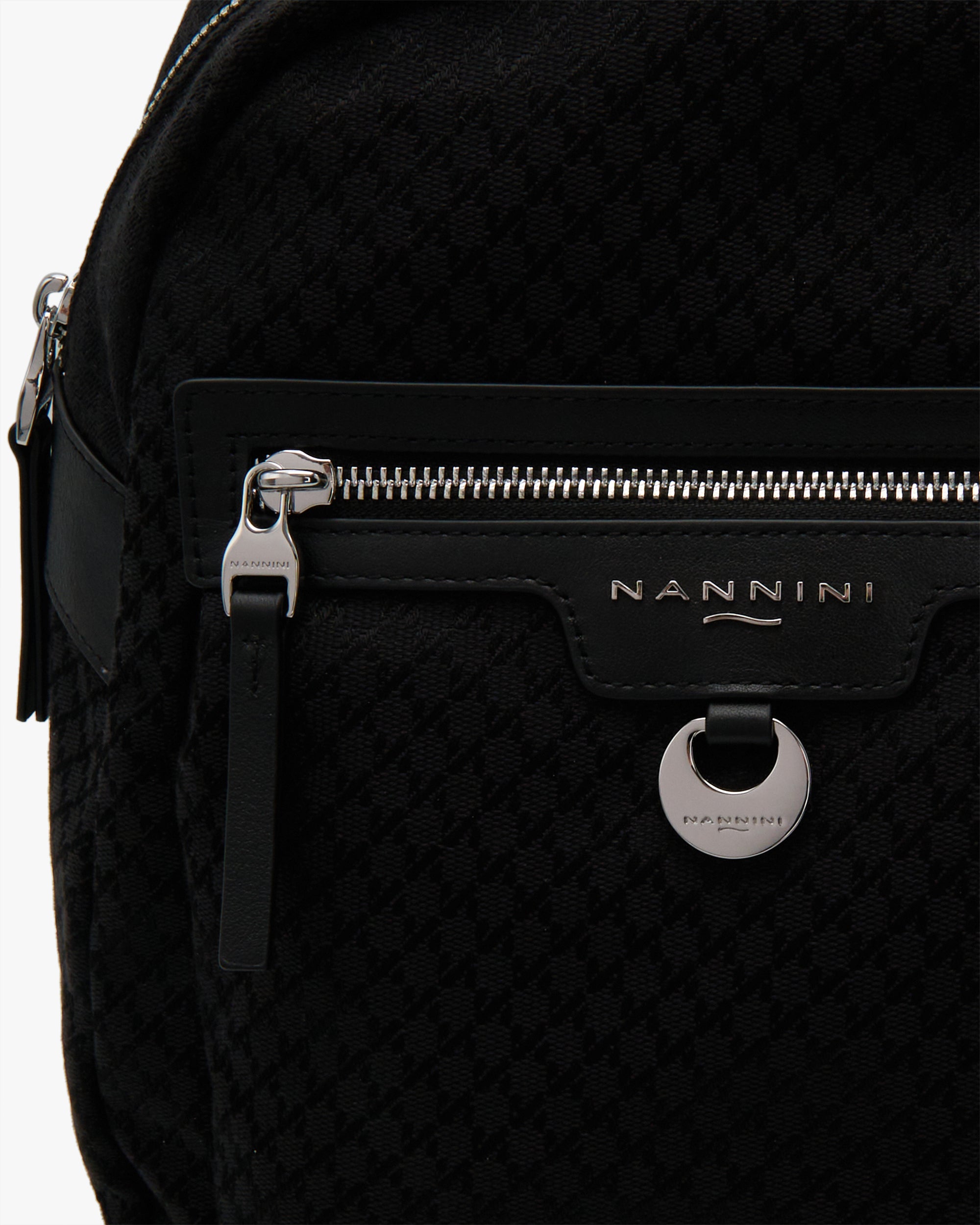 NANNINI pochette pelle sintetica tracolla nera vernice donna