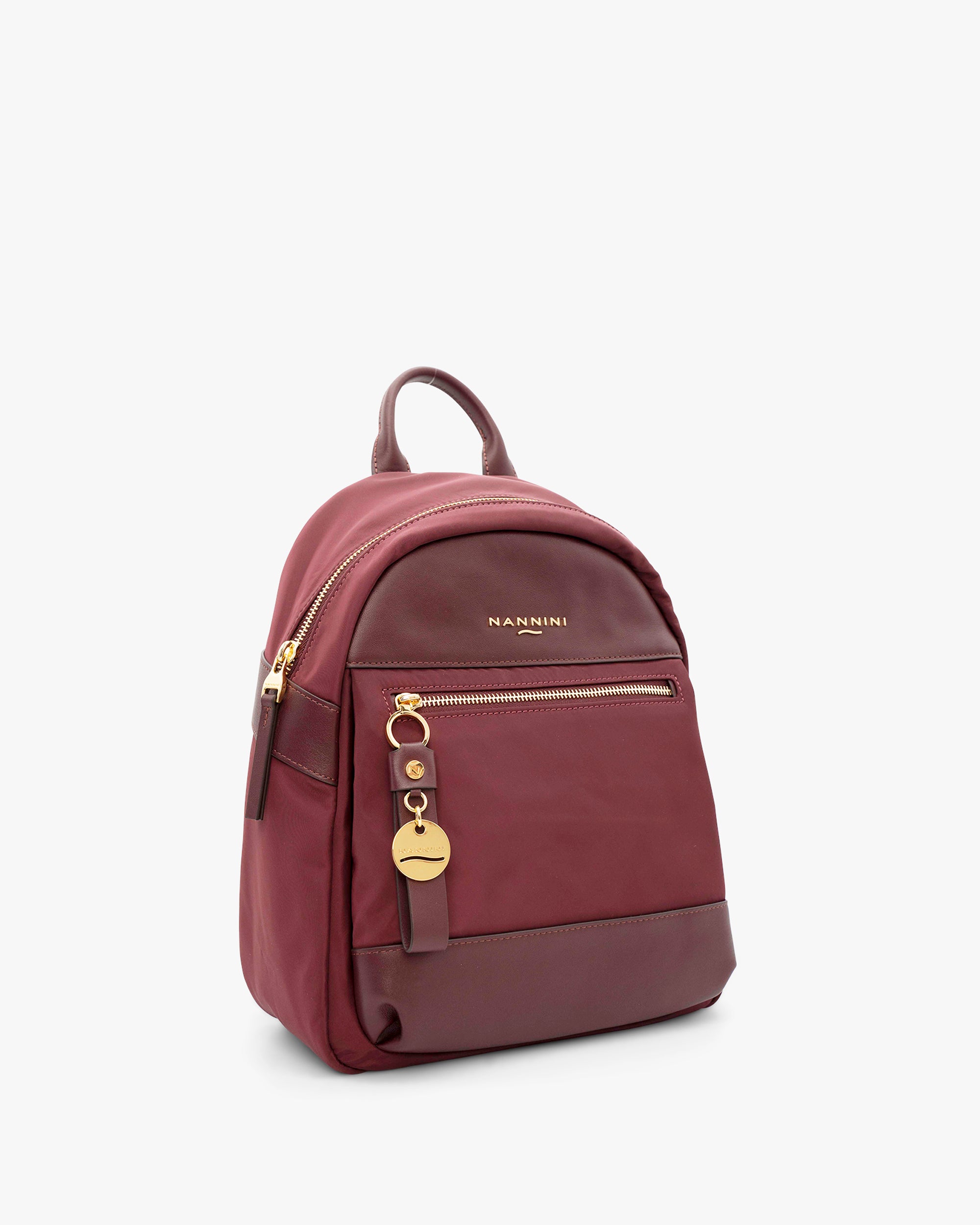 NANNINI borsa secchiello pelle martellata color cuoio piccola