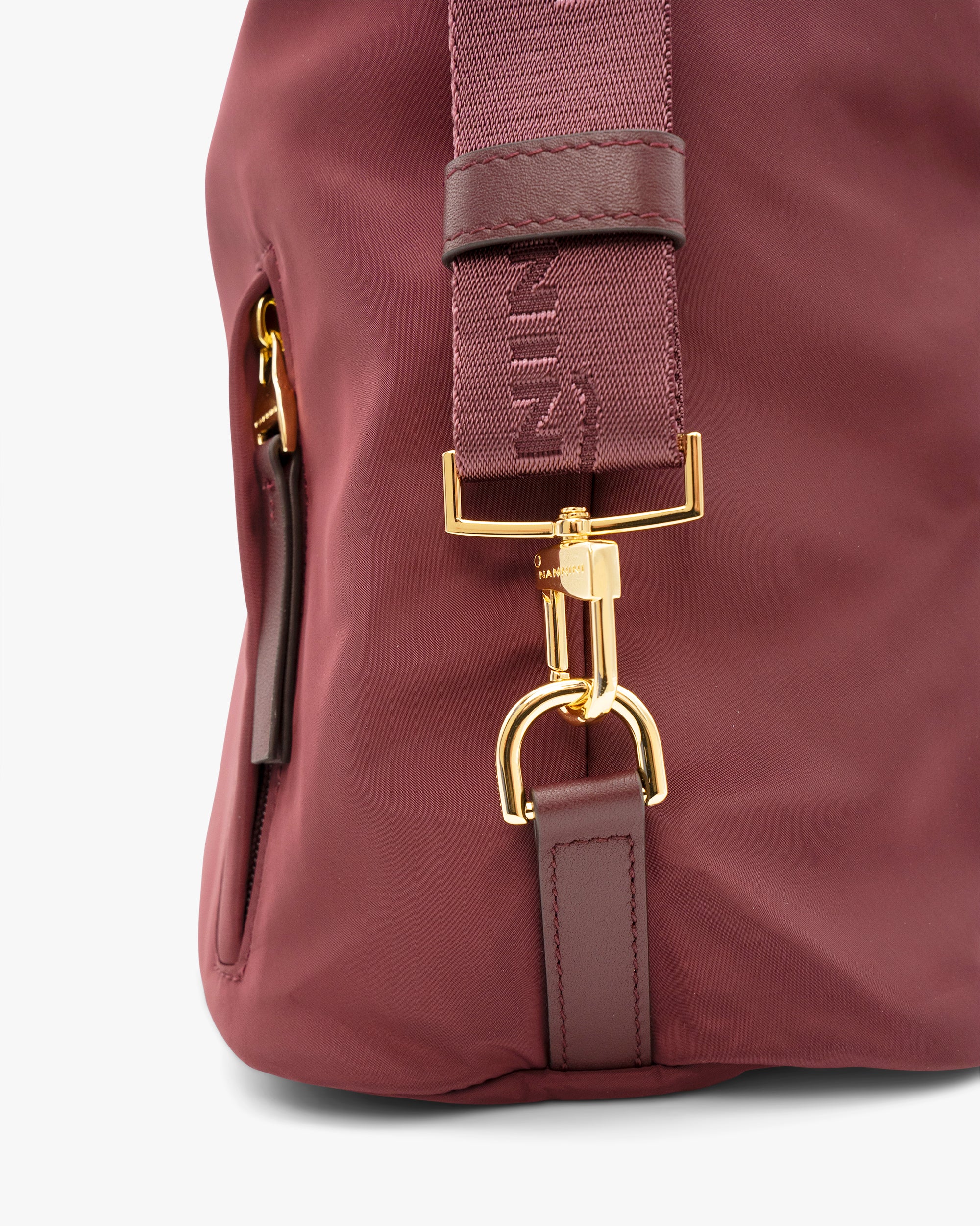 NANNINI borsa spalla donna pelle liscia martellata marrone chiara