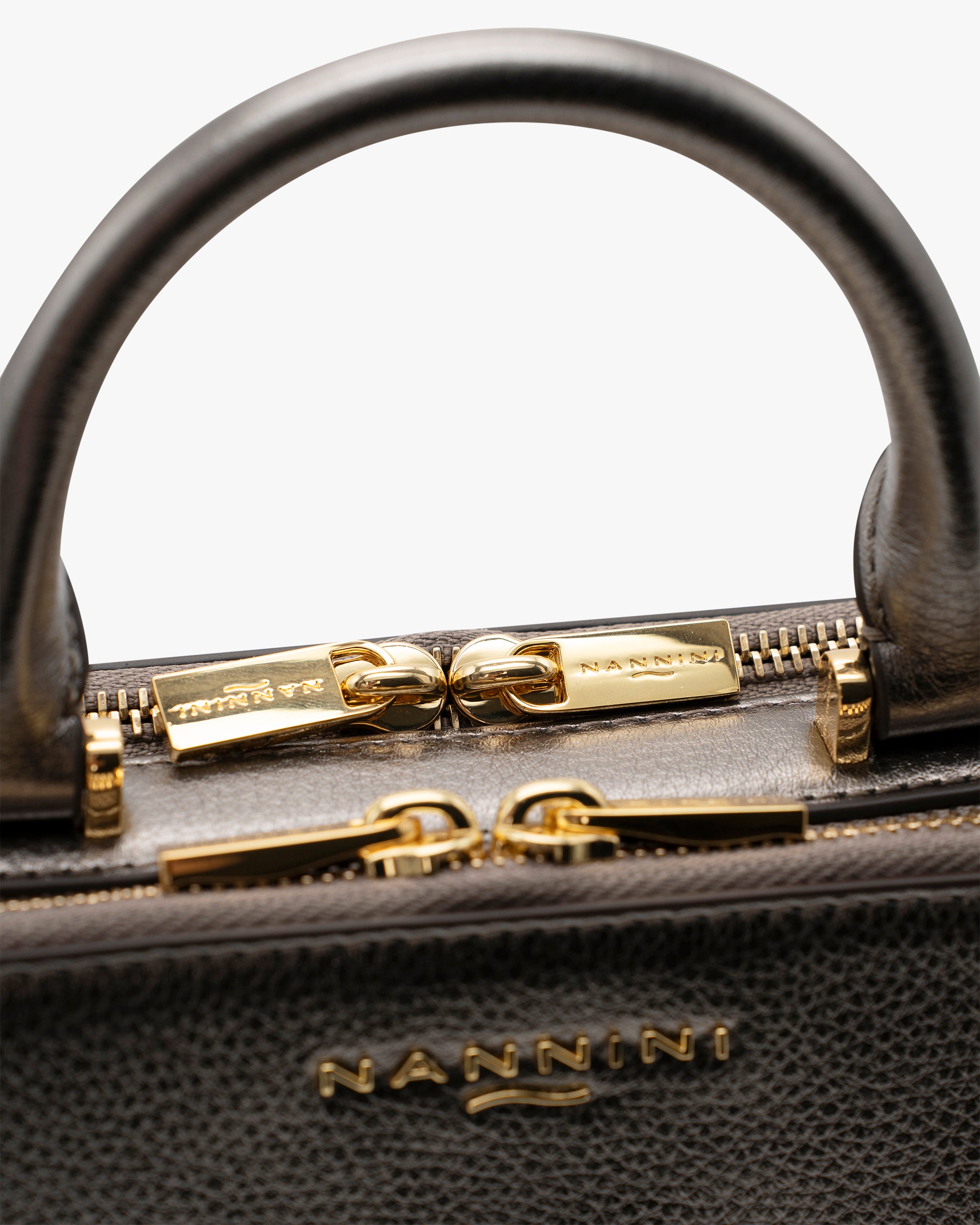 NANNINI borsa pelle liscia marrone tracolla spalla donna