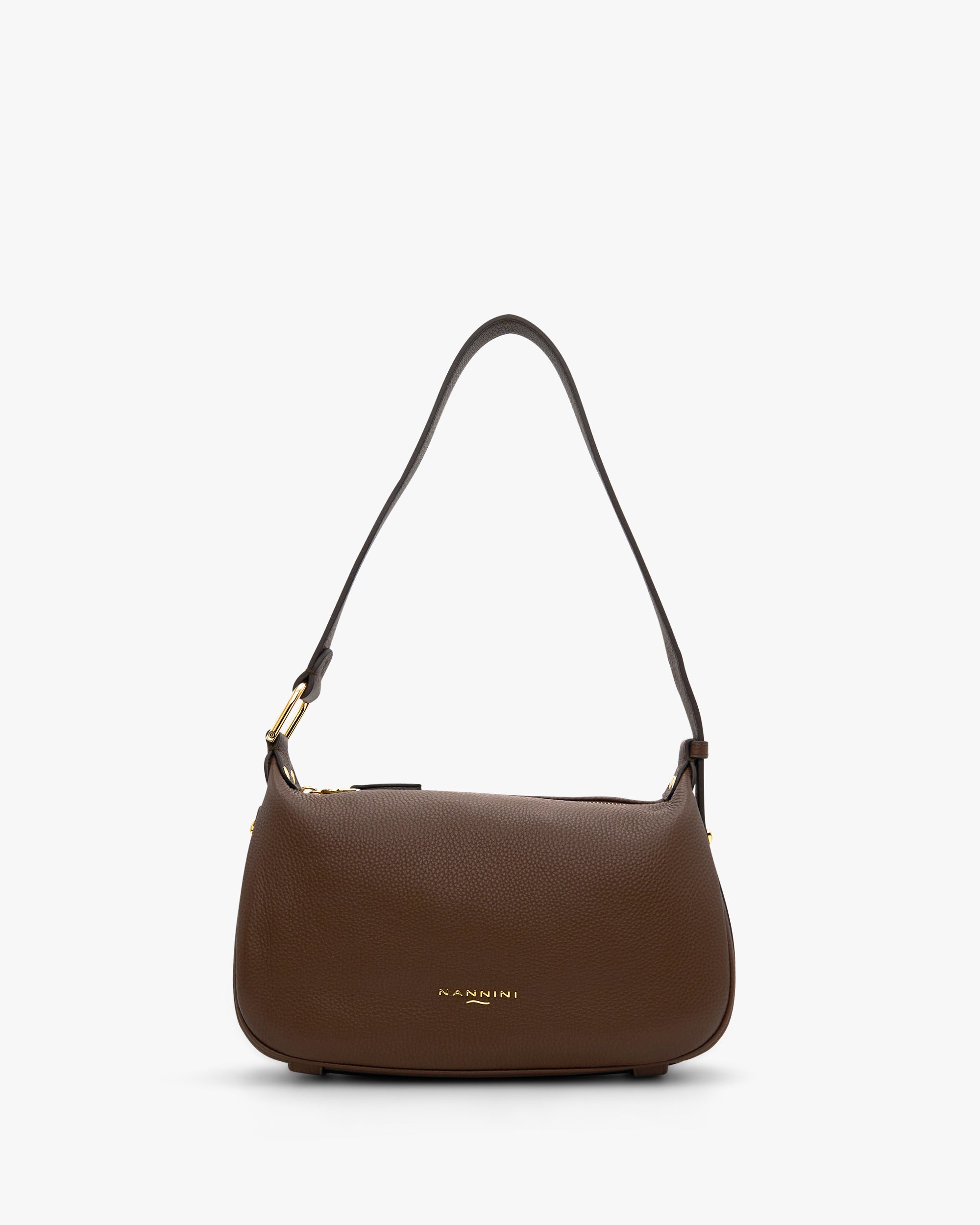 NANNINI borsa spalla donna pelle nero borchie trapuntata