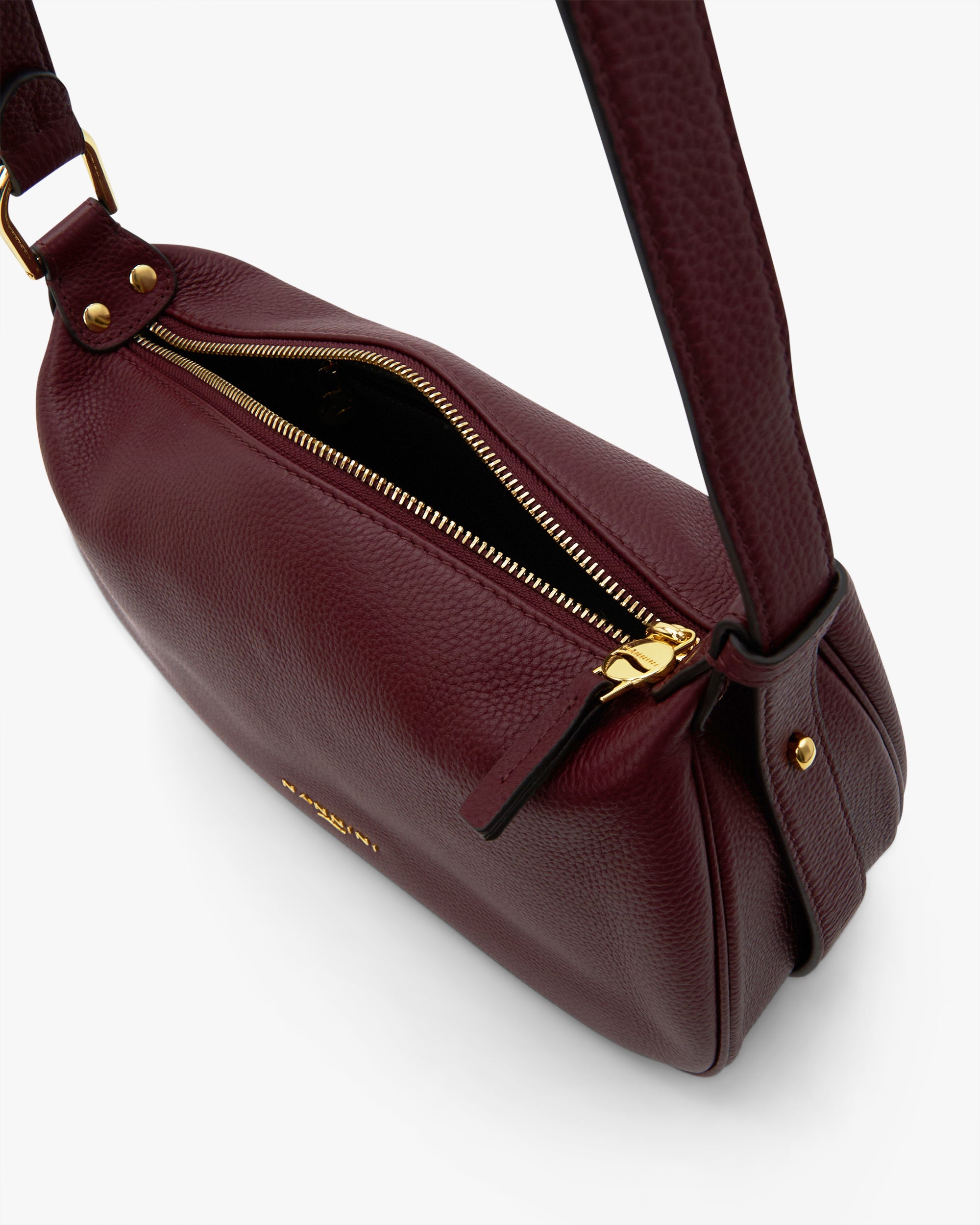 NANNINI bauletto donna pelle martellata bordeaux con tracolla
