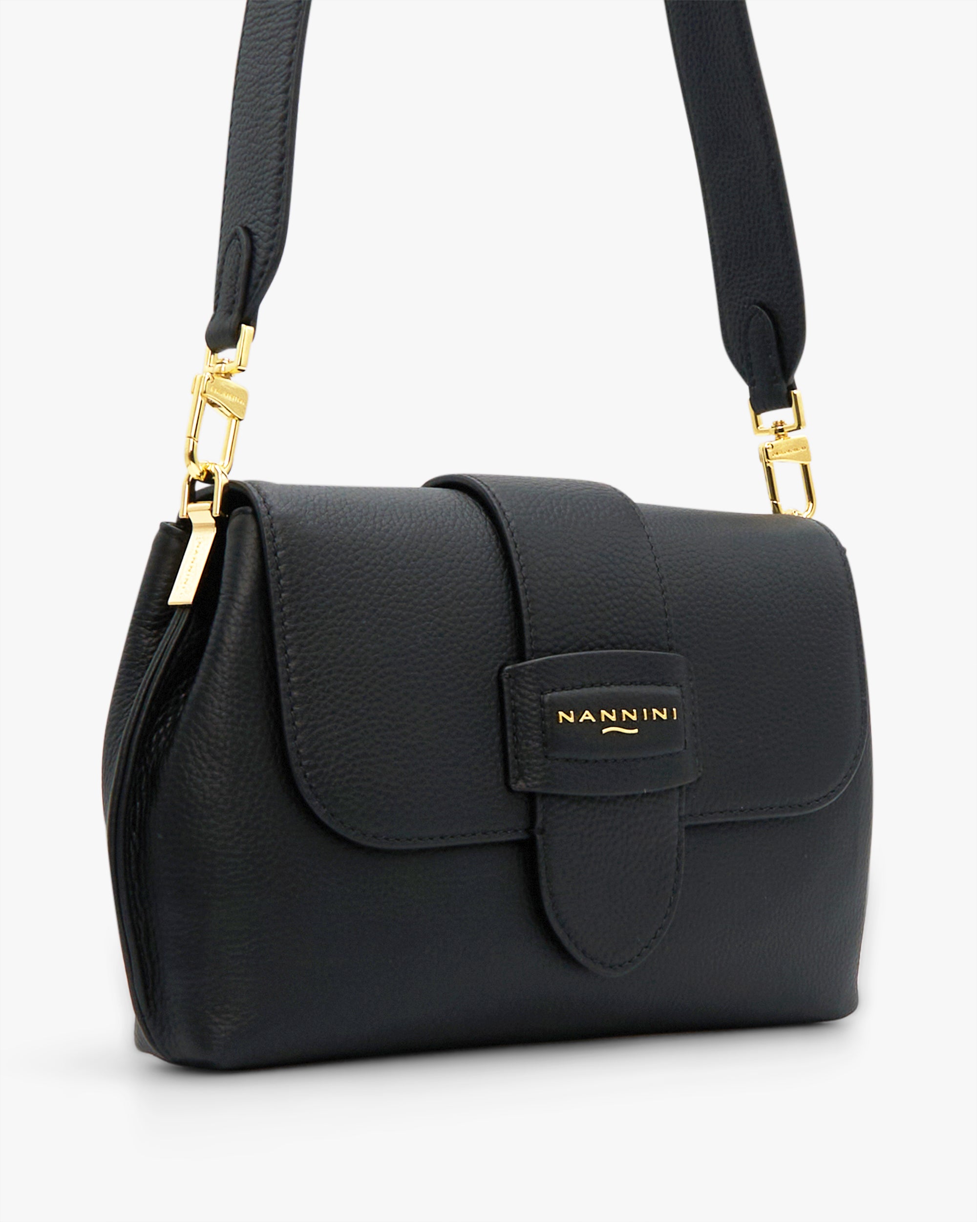 NANNINI shopper tessuto marrone fantasia grande chiusura metallo