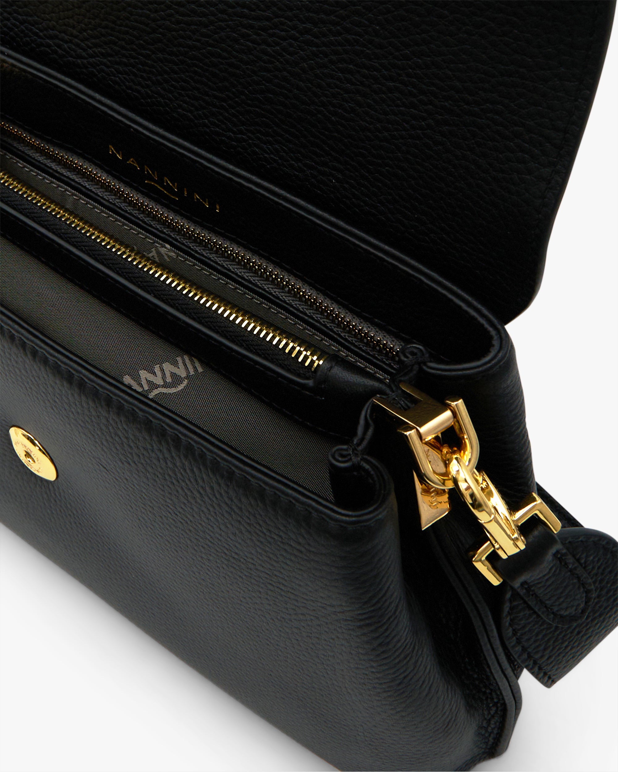 NANNINI borsa spalla donna pelle nero