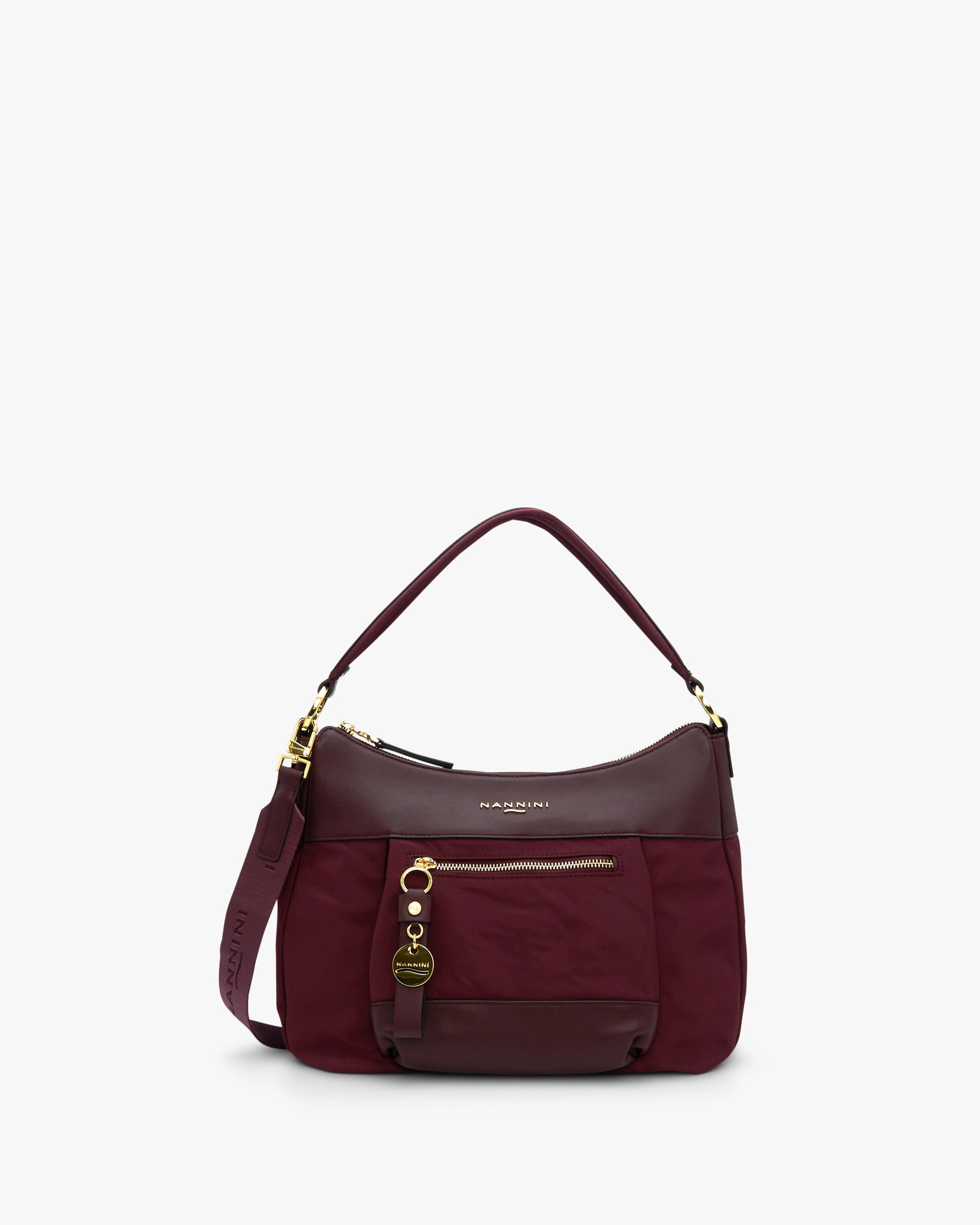 NANNINI borsa secchiello pelle nera borchie metallo dettaglio tracolla