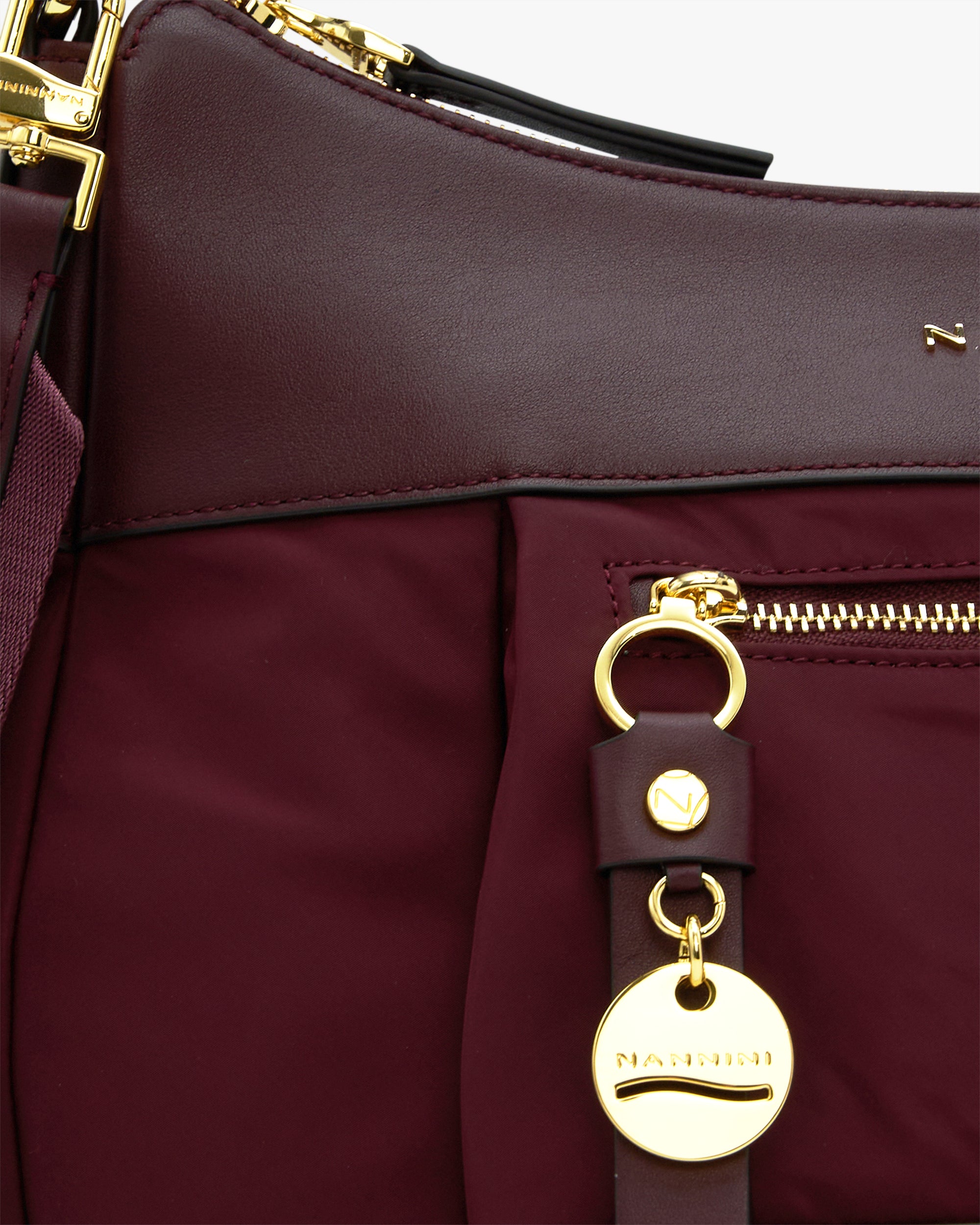 NANNINI borsa spalla donna pelle martellata marrone chiusura patta