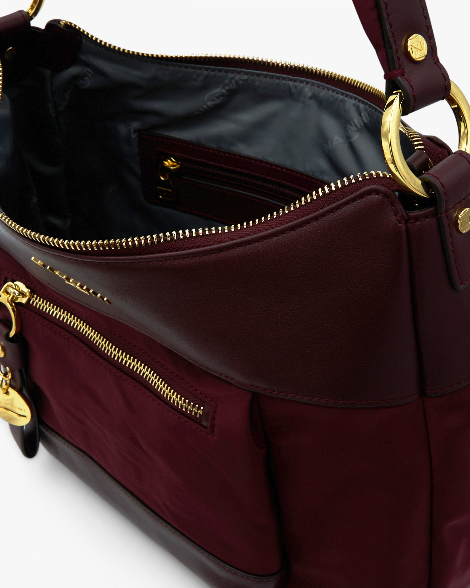 NANNINI tracolla piccola pelle bottalata marrone chiusura patta