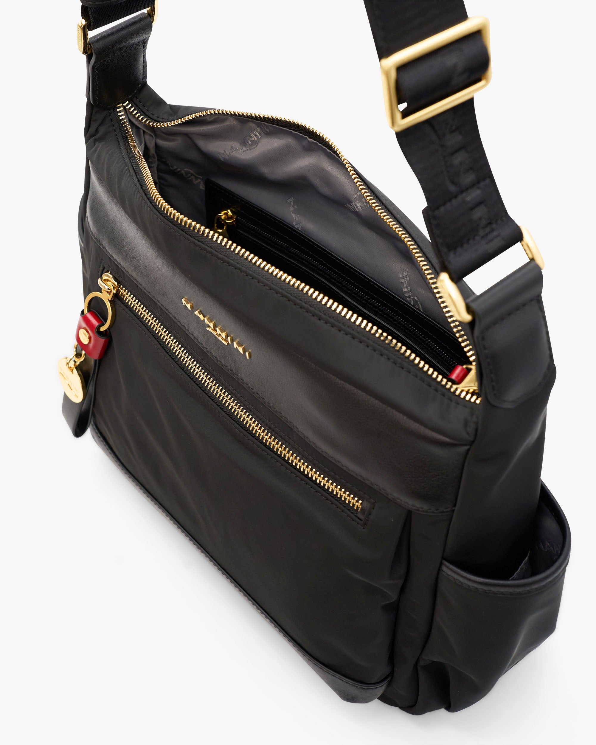 NANNINI borsa spalla donna pelle stampa cocco marrone