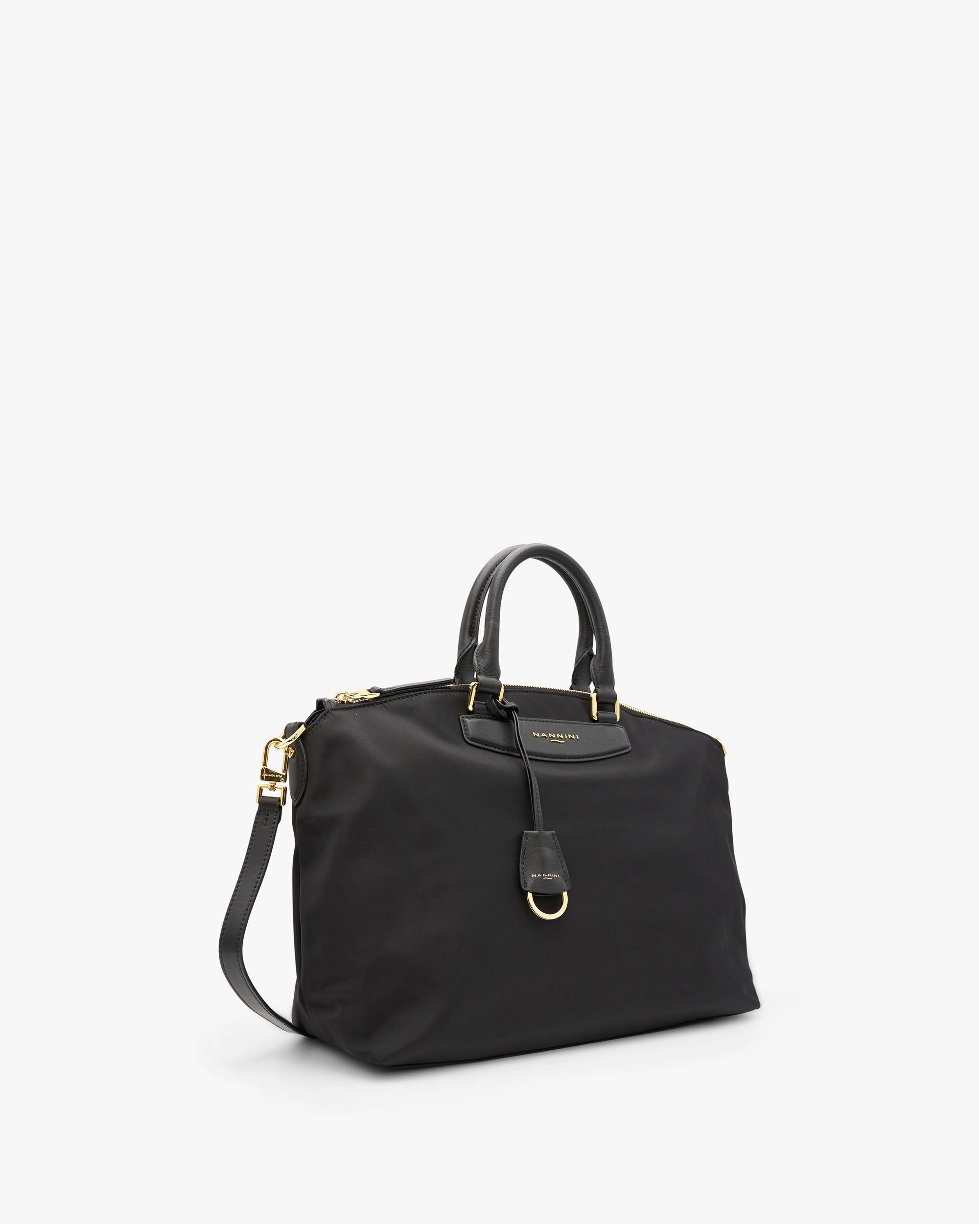 NANNINI Borsa a mano martellata beige tracolla regolabile