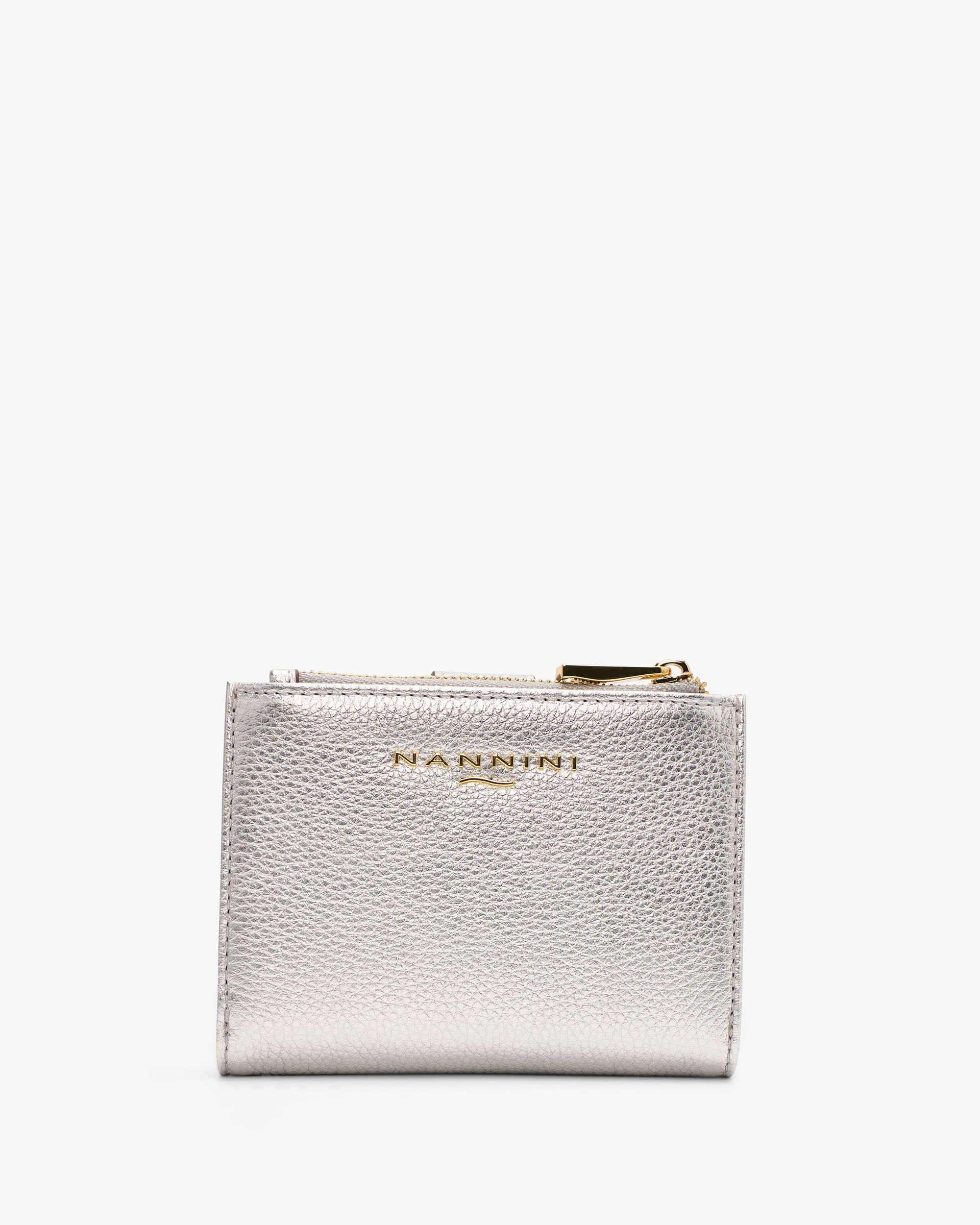 NANNINI borsa secchiello pelle martellata nero, borchie dorate