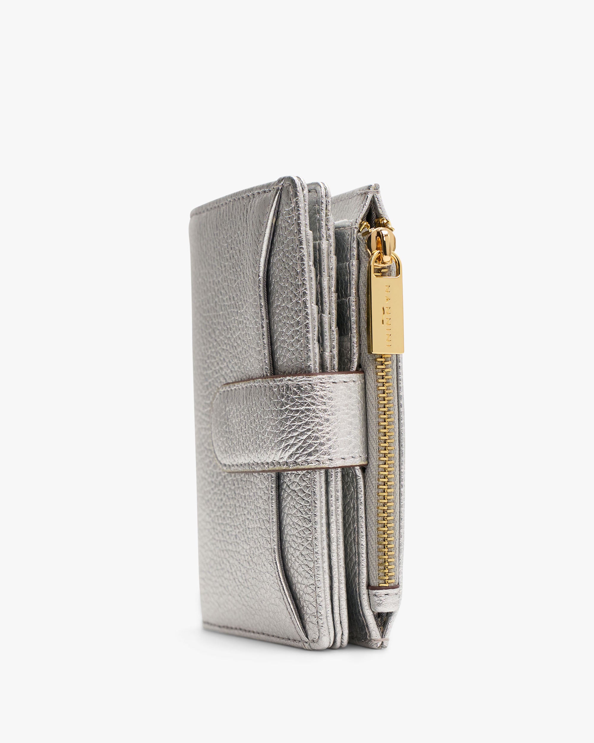 NANNINI Borsa a mano martellata beige tracolla regolabile donna