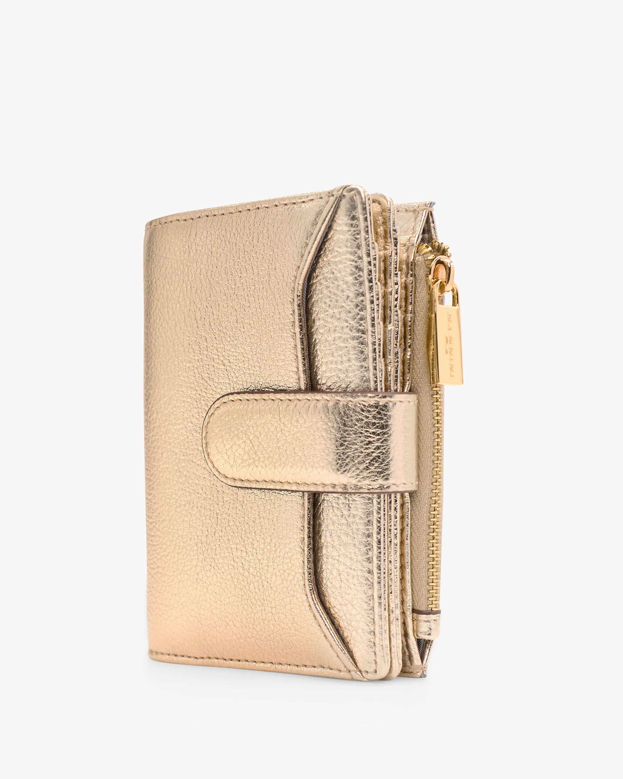 NANNINI tracolla semirigida pelle liscia marrone con patta