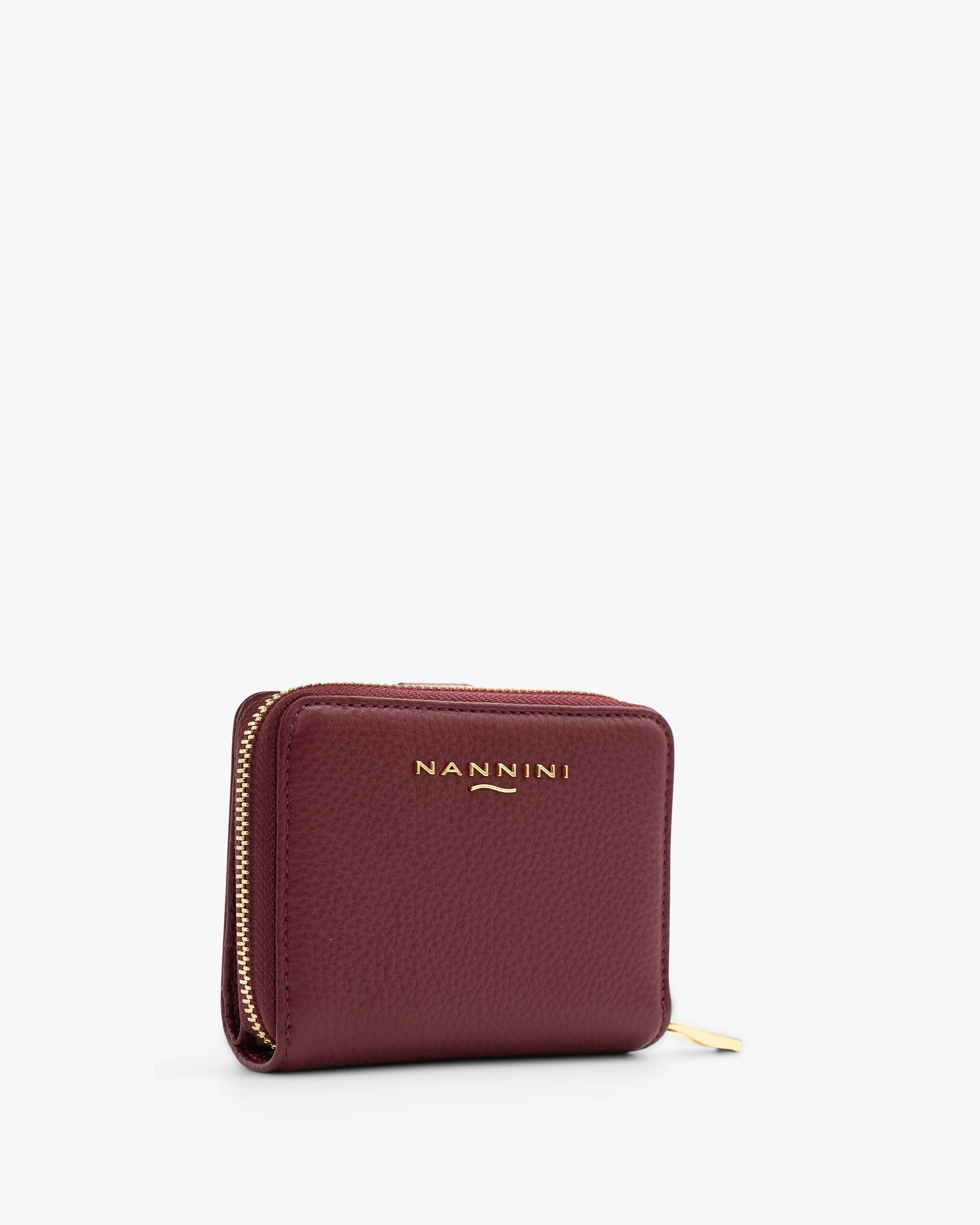 NANNINI borsa secchiello pelle marrone logo monogram stampato