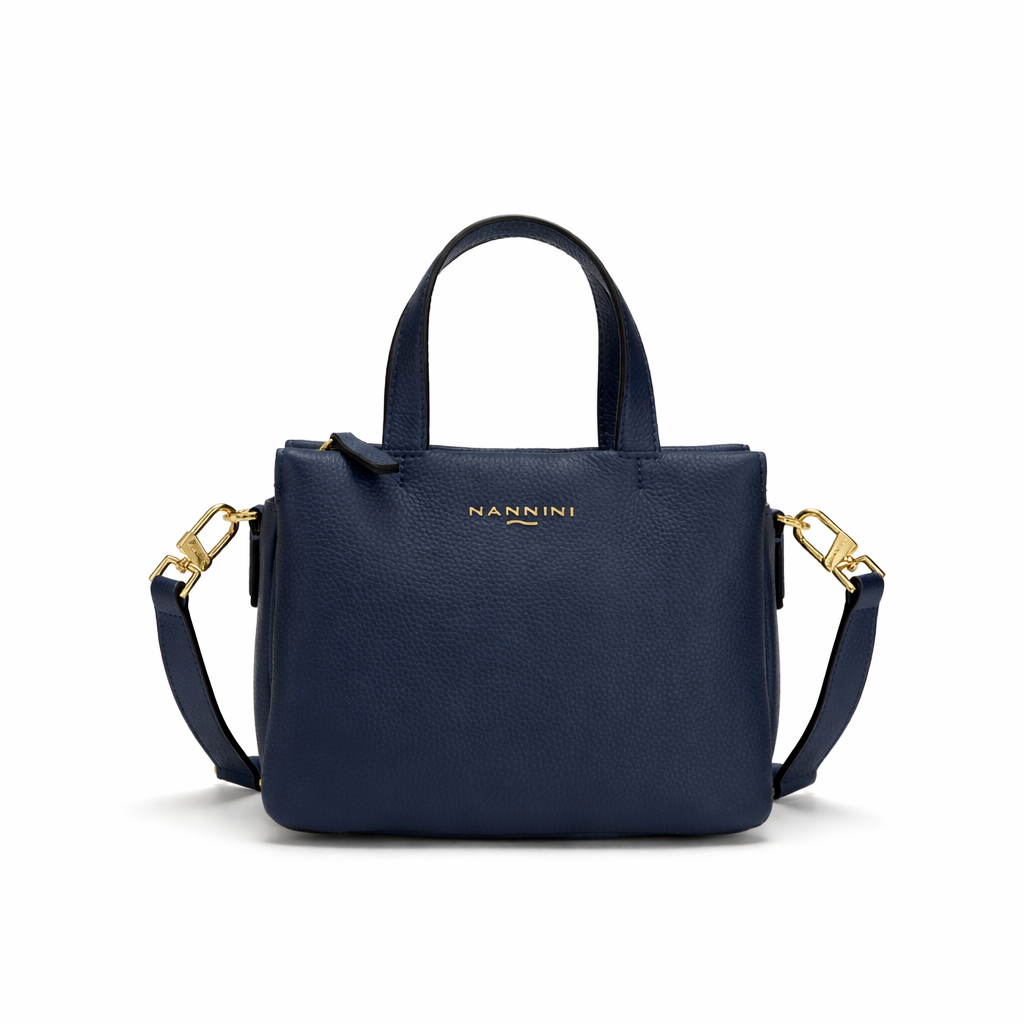 NANNINI borsa spalla donna pelle martellata verde scuro