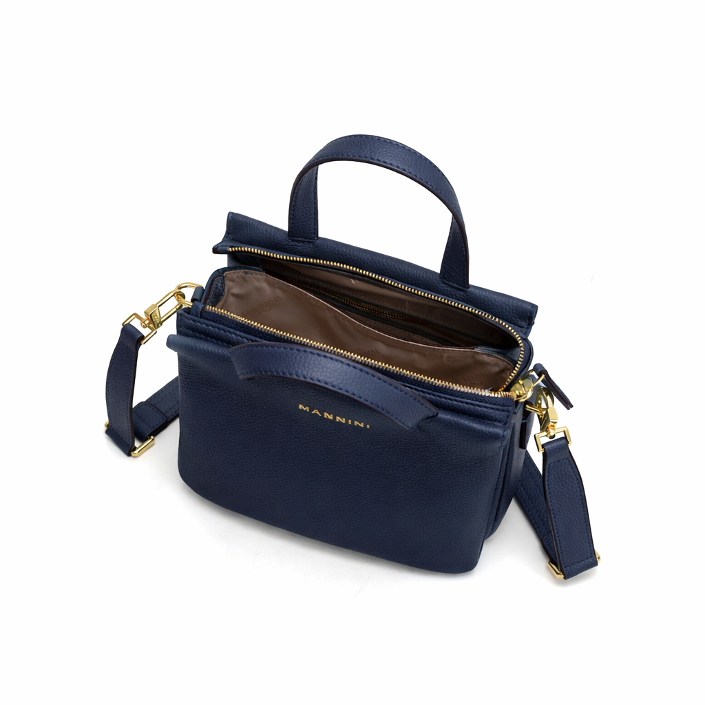 NANNINI borsa secchiello pelle martellata tracolla beige donna