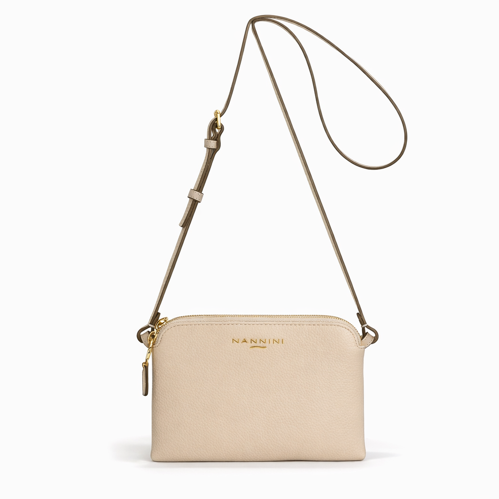 NANNINI bauletto donna pelle martellata nero tre scomparti