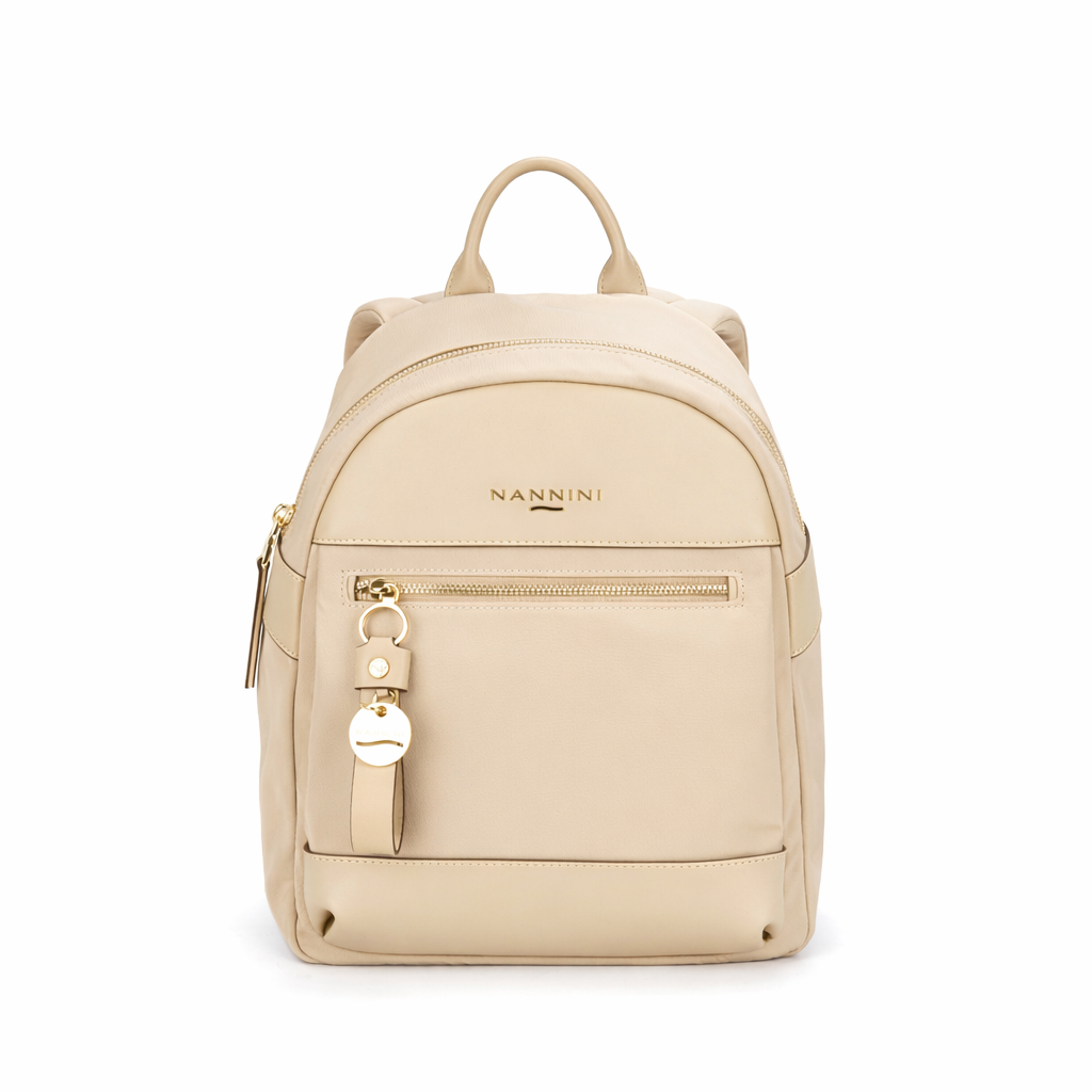 NANNINI mini bag pelle trapuntata rosa cipria manico oro
