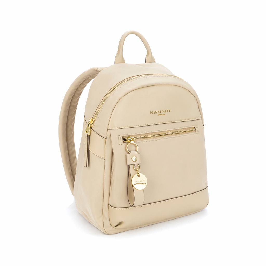 NANNINI borsa secchiello pelle marrone chiusura metallo frontale donna