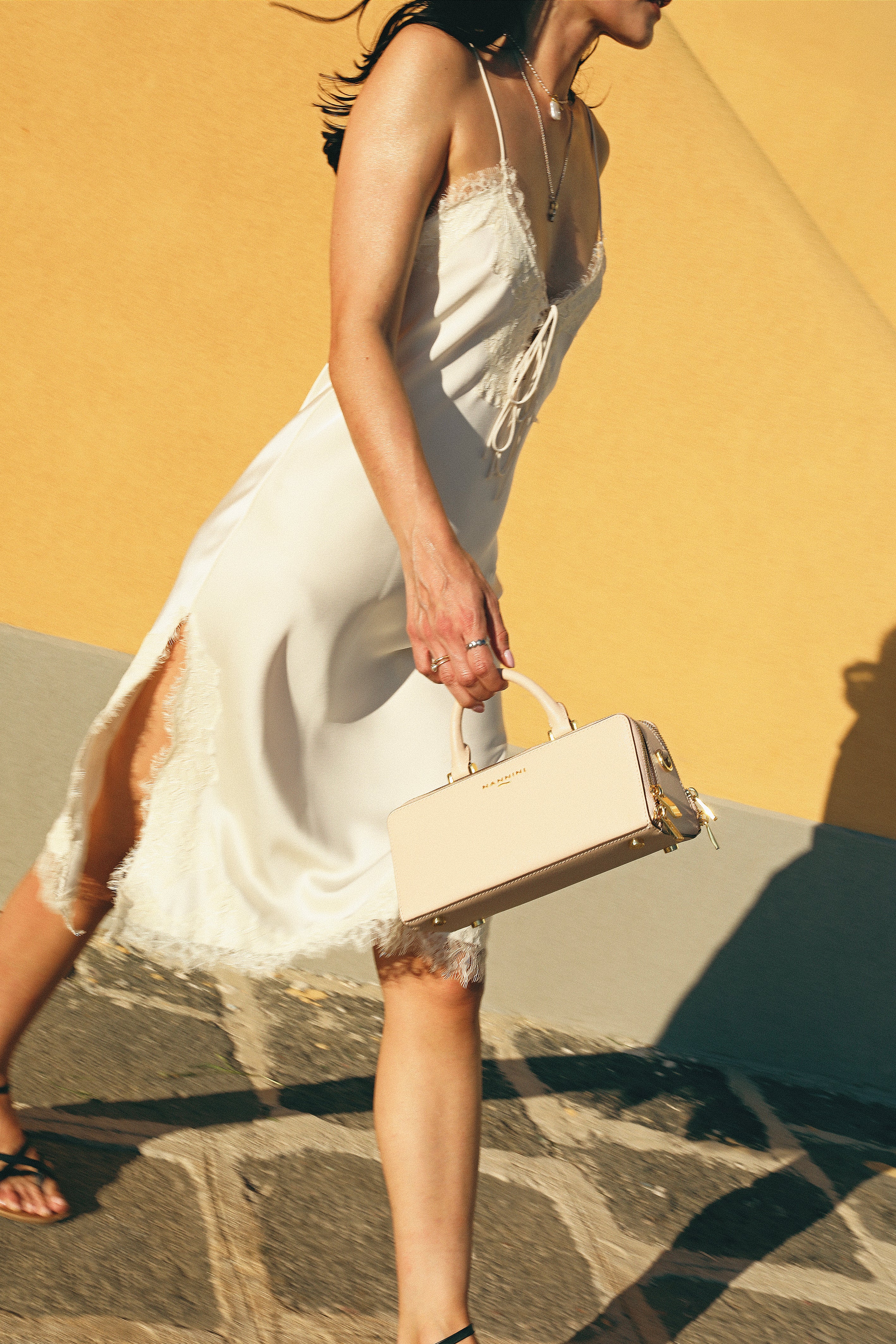 NANNINI borsa spalla donna pelle liscia cuoio marrone