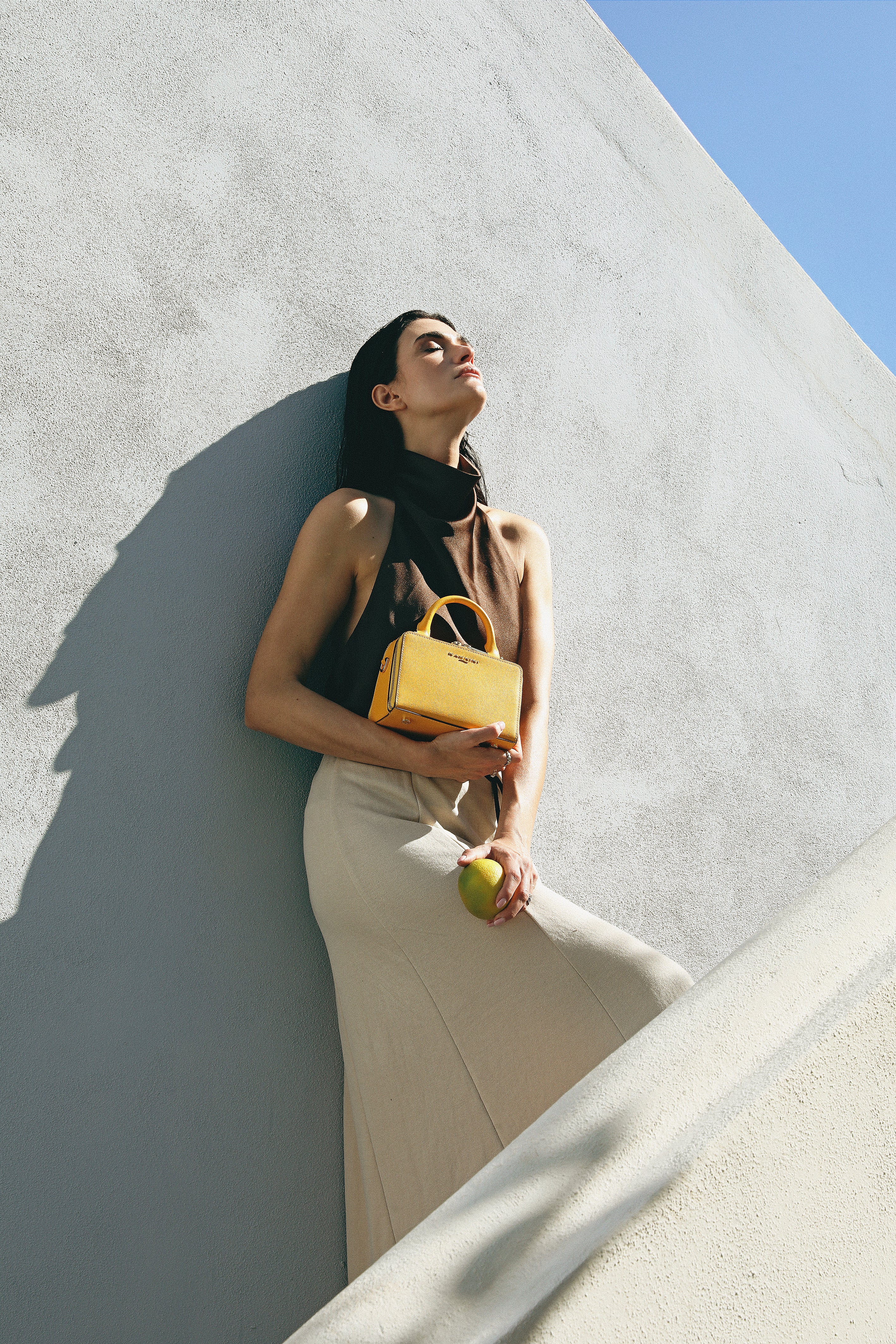 NANNINI Shopper Ecopelle Intrecciata Manici Bambù Colore Naturale