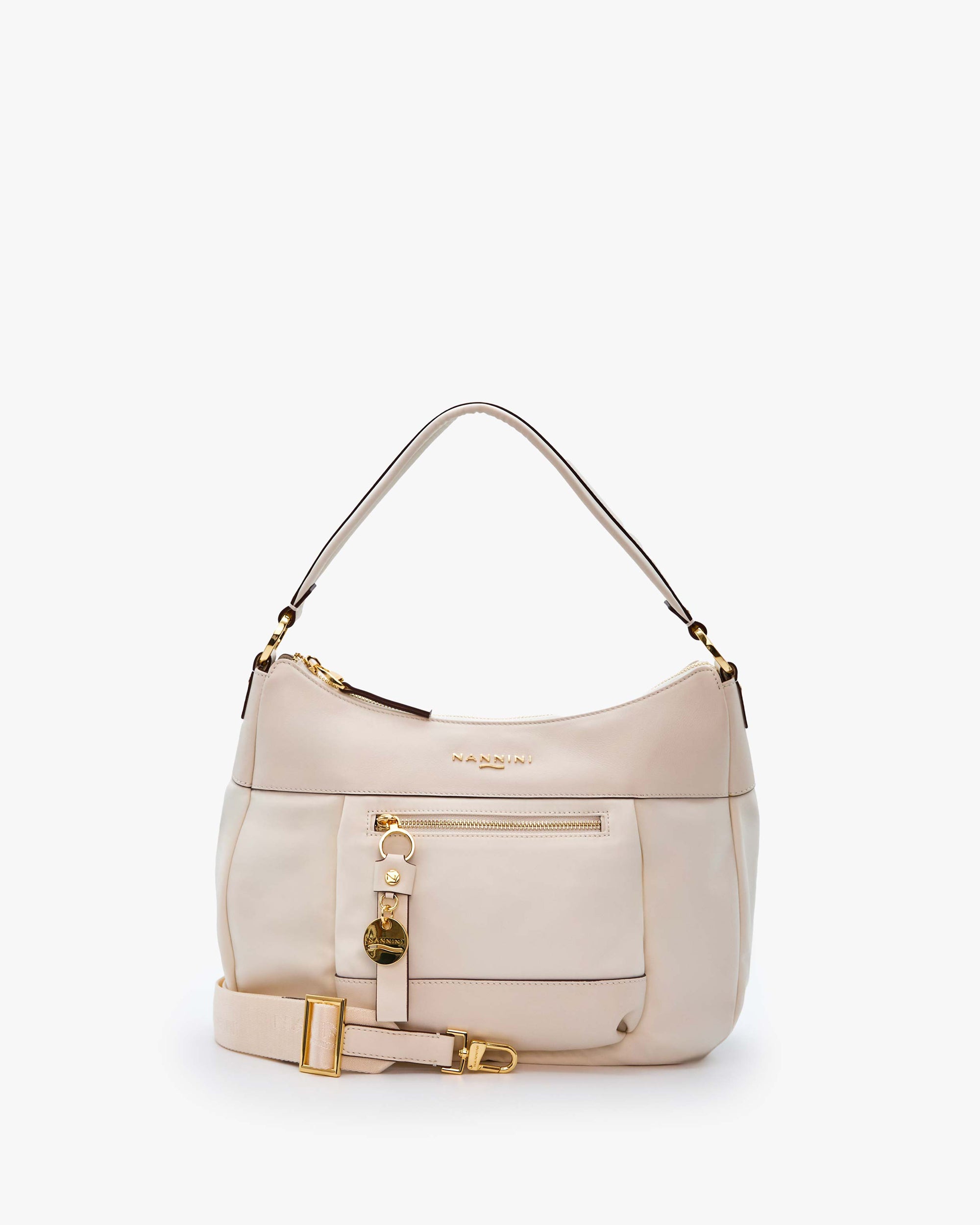 NANNINI tracolla fluidificata pelle martellata bordeaux regolabile zip metallo