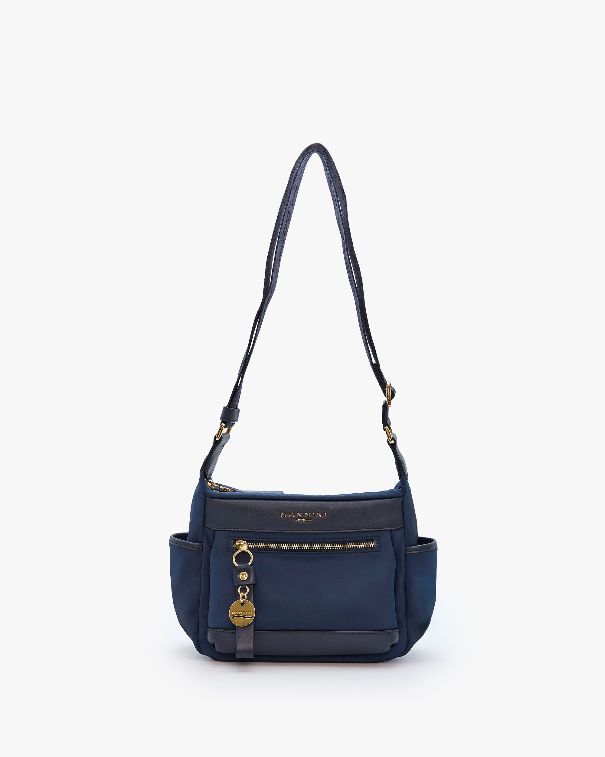 NANNINI pochette pelle stampa cocco marrone chiusura metallica oro