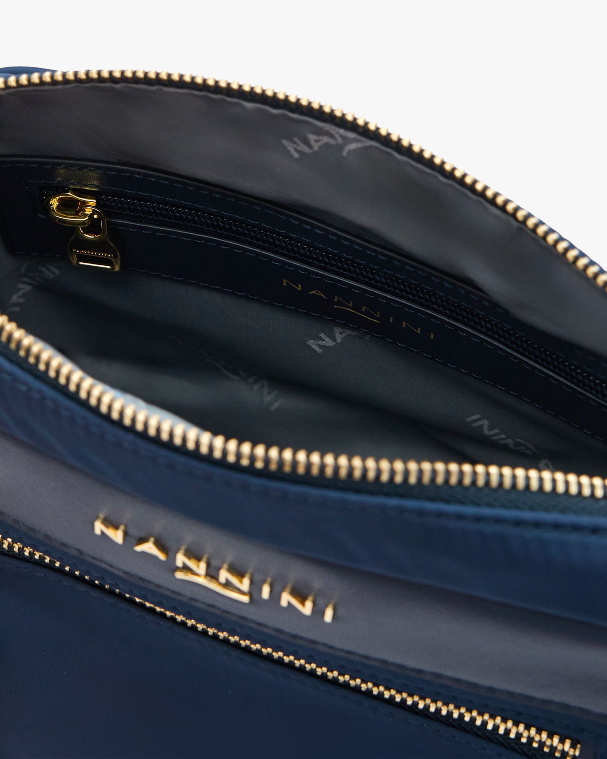 NANNINI borsa pelle martellata tracolla metallo nero elegante