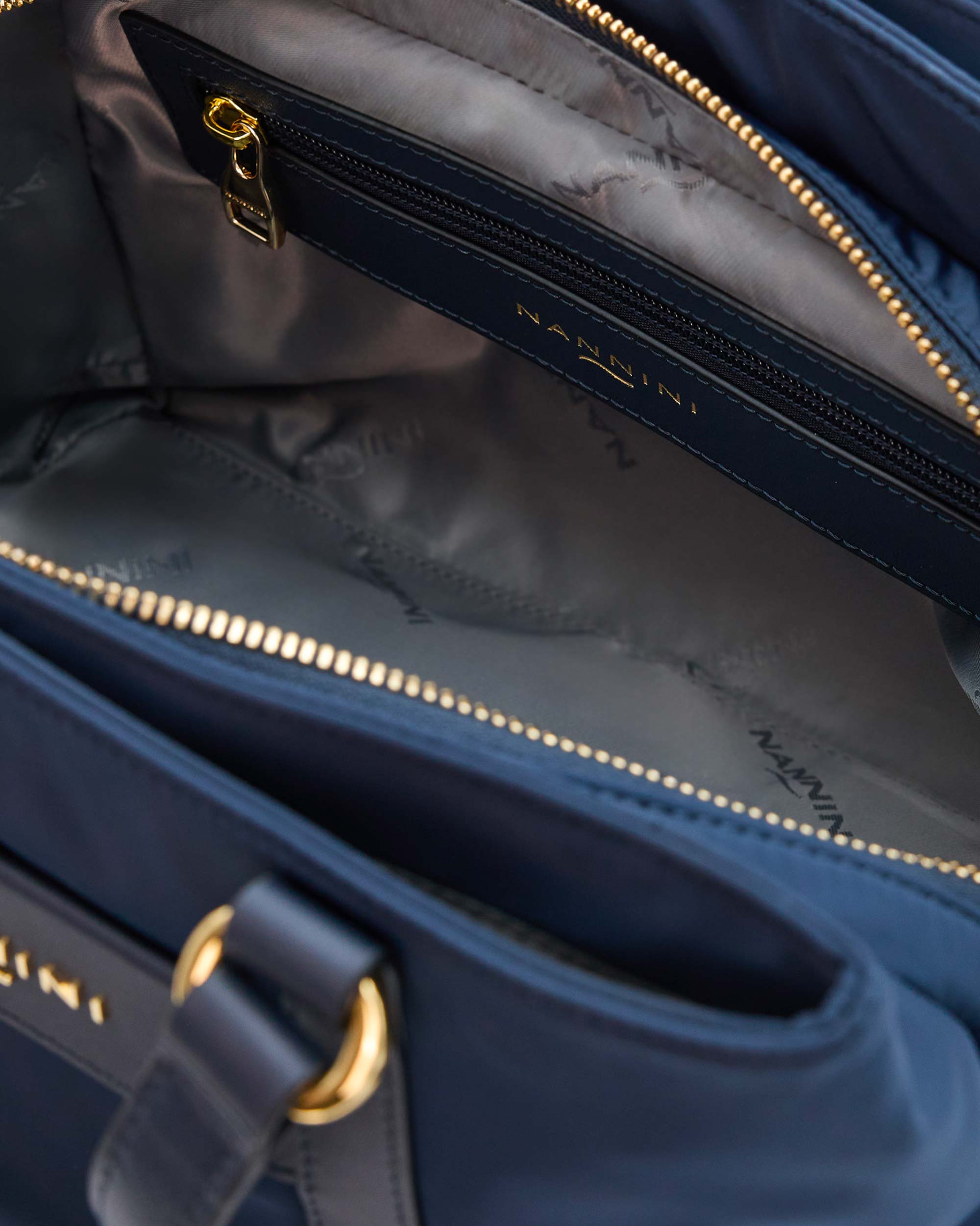 NANNINI borsa spalla donna pelle nero martellata media