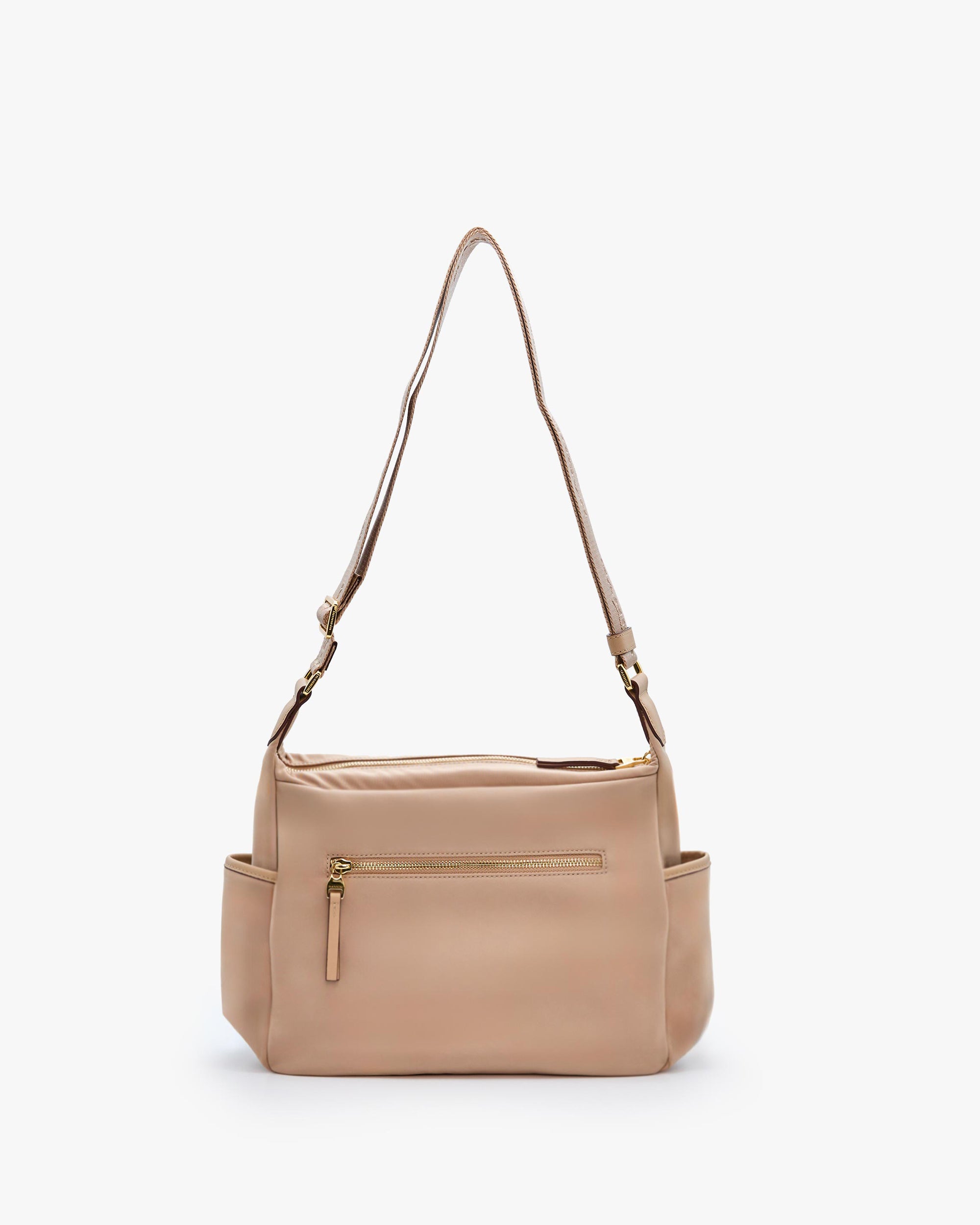 NANNINI borsa secchiello pelle marrone manico intrecciato logo