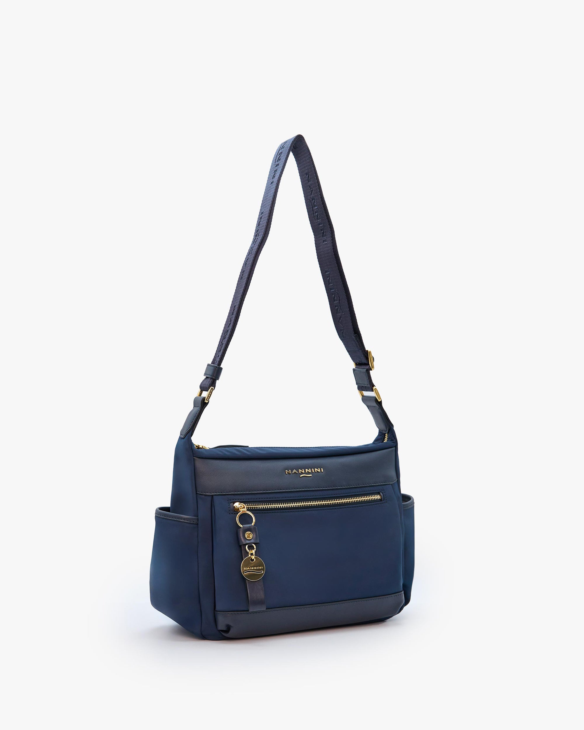 NANNINI borsa spalla donna pelle martellata nera taglia unica