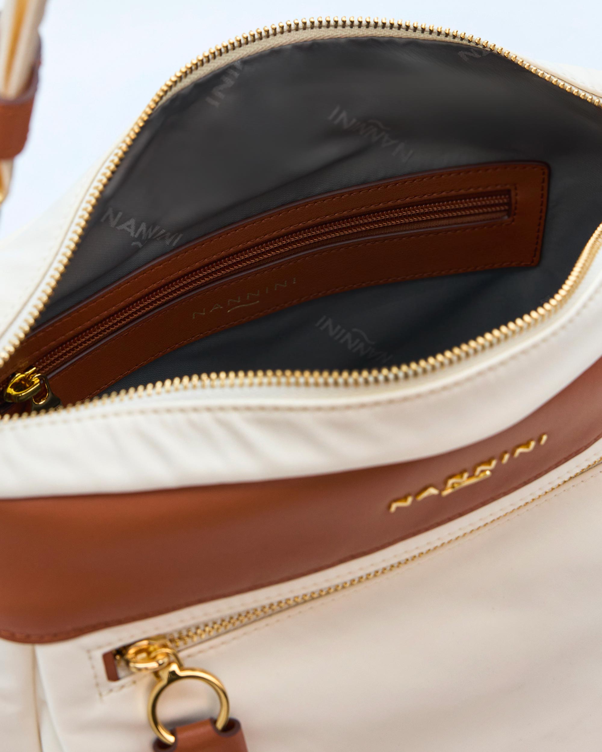 NANNINI borsa spalla donna pelle martellata verde scuro