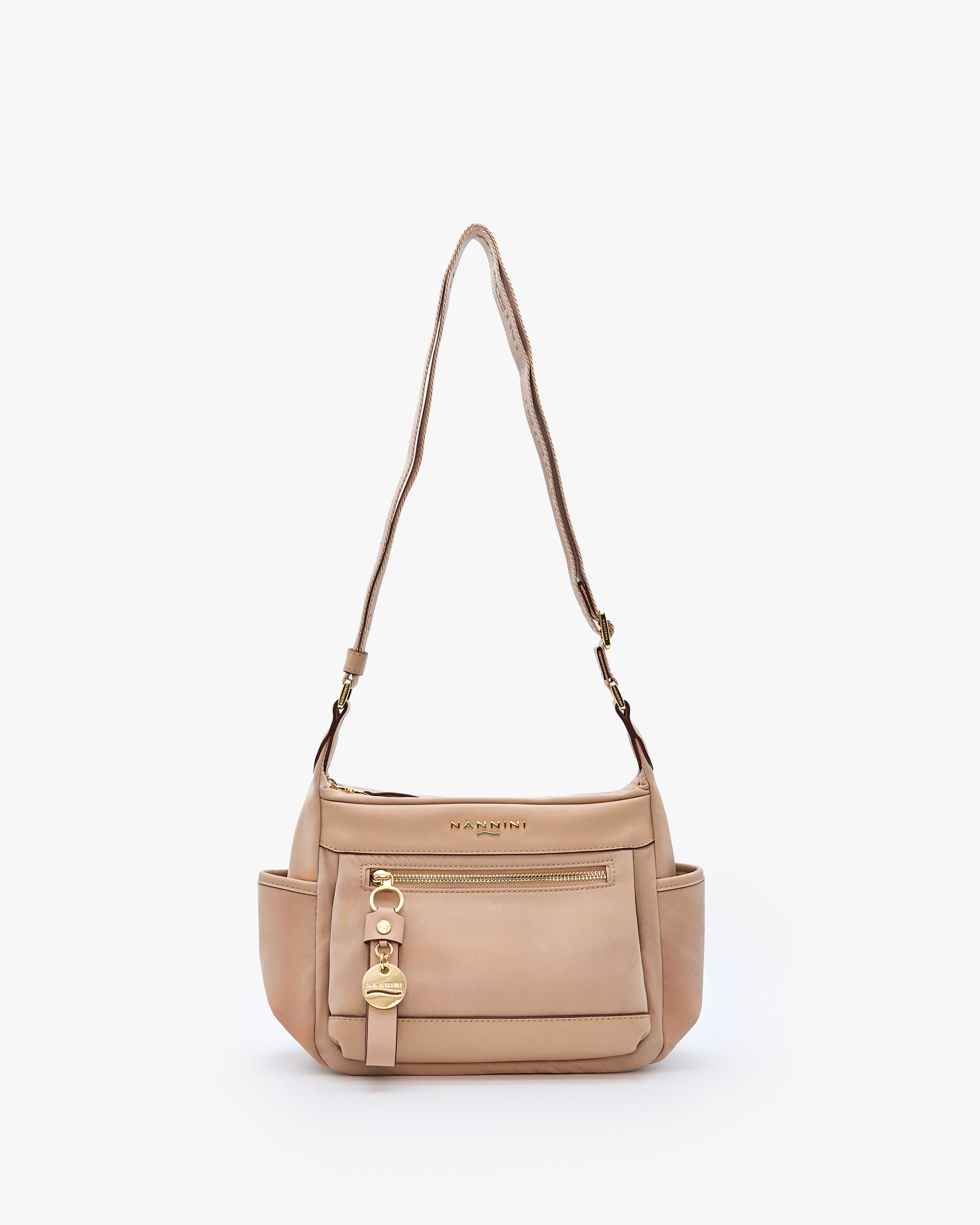 NANNINI borsa pelle liscia verde manico lungo elegante