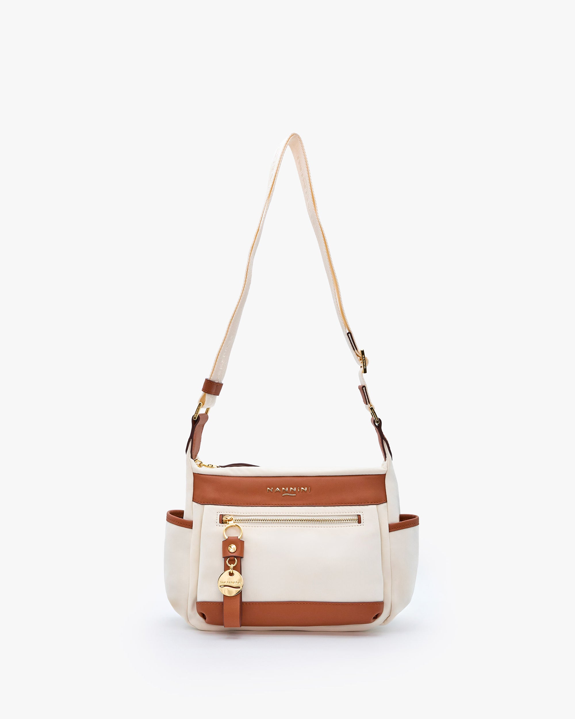 NANNINI borsa spalla donna pelle martellata verde scuro