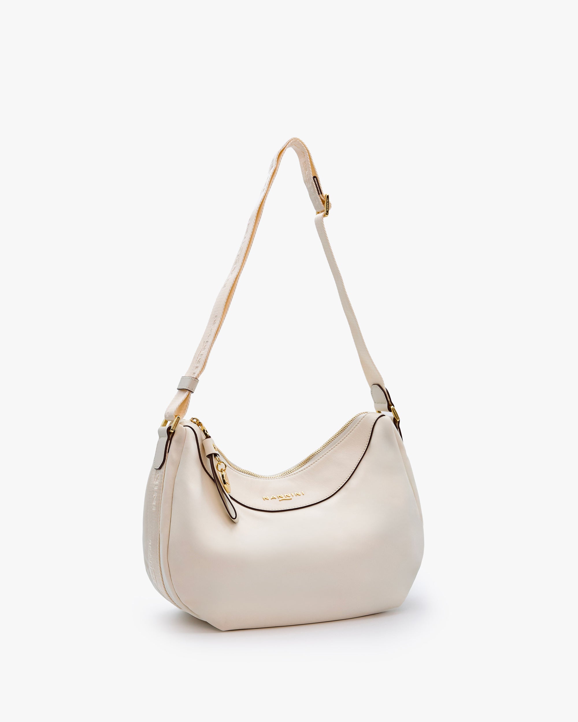 NANNINI borsa pelle liscia marrone tracolla spalla donna