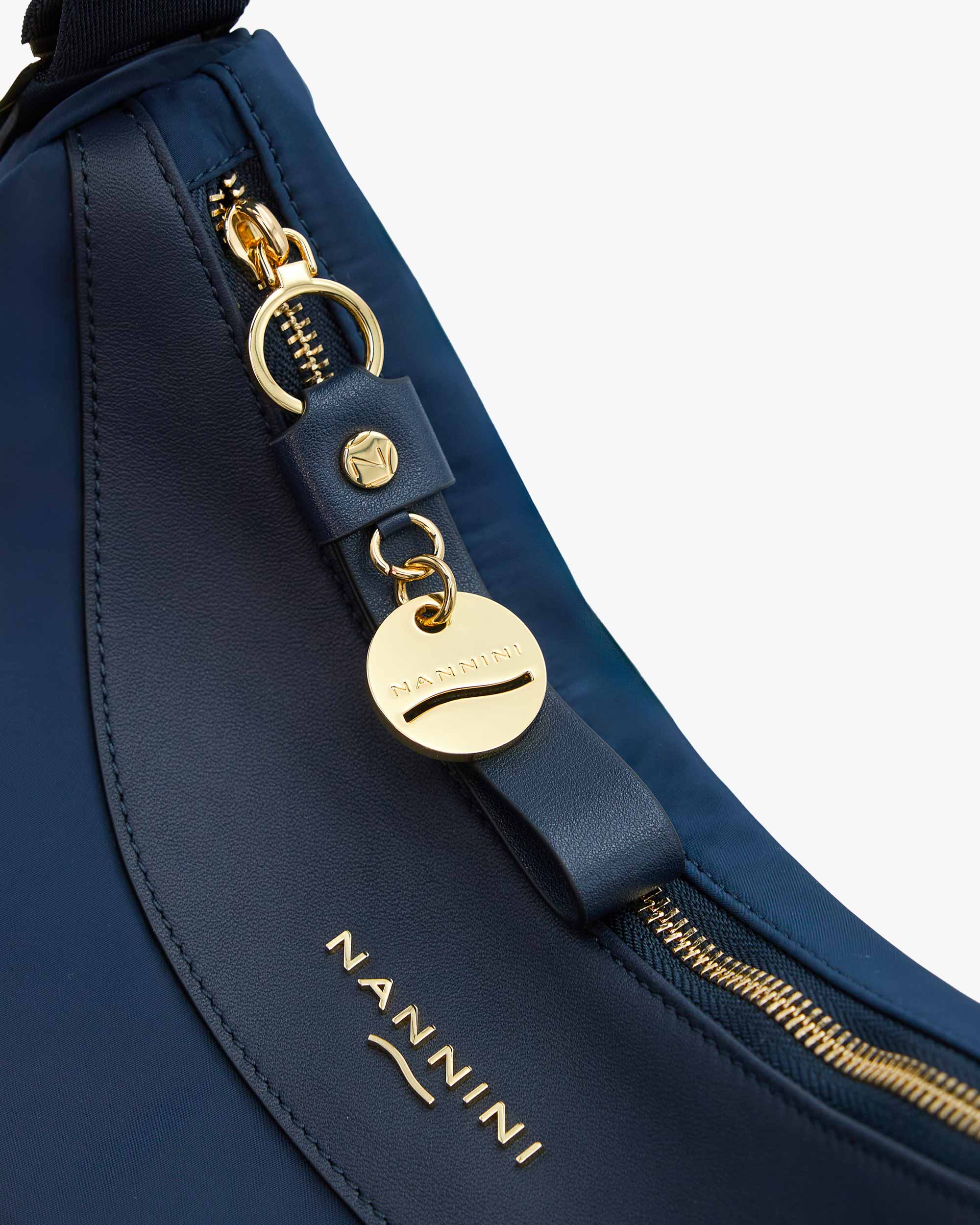 NANNINI borsa spalla donna pelle cocco marrone due manici