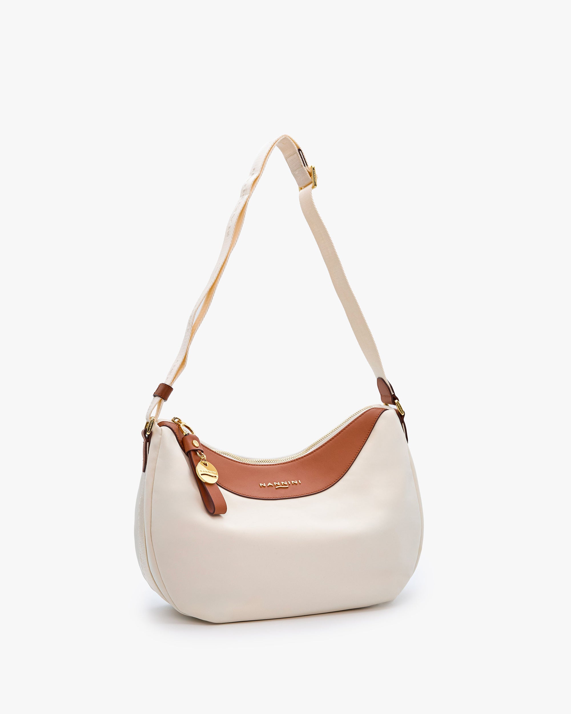 NANNINI bauletto donna pelle marrone stampa coccodrillo manici doppio