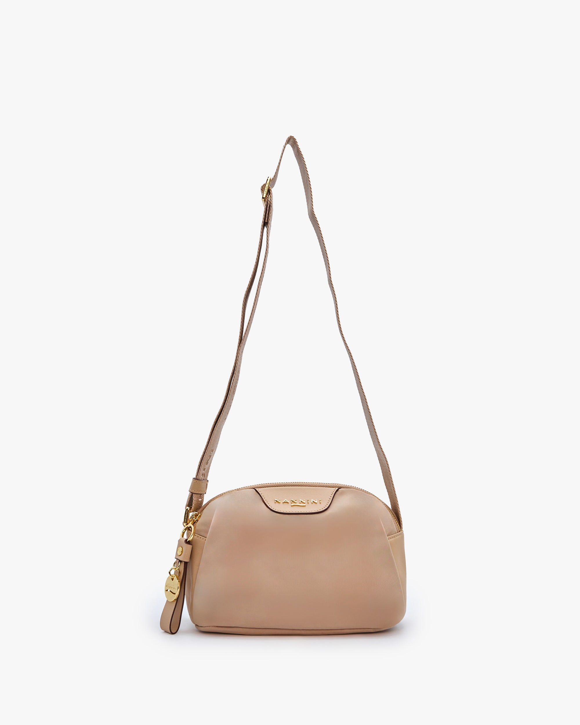 NANNINI tracolla pelle martellata bordeaux regolabile frontale cerniera