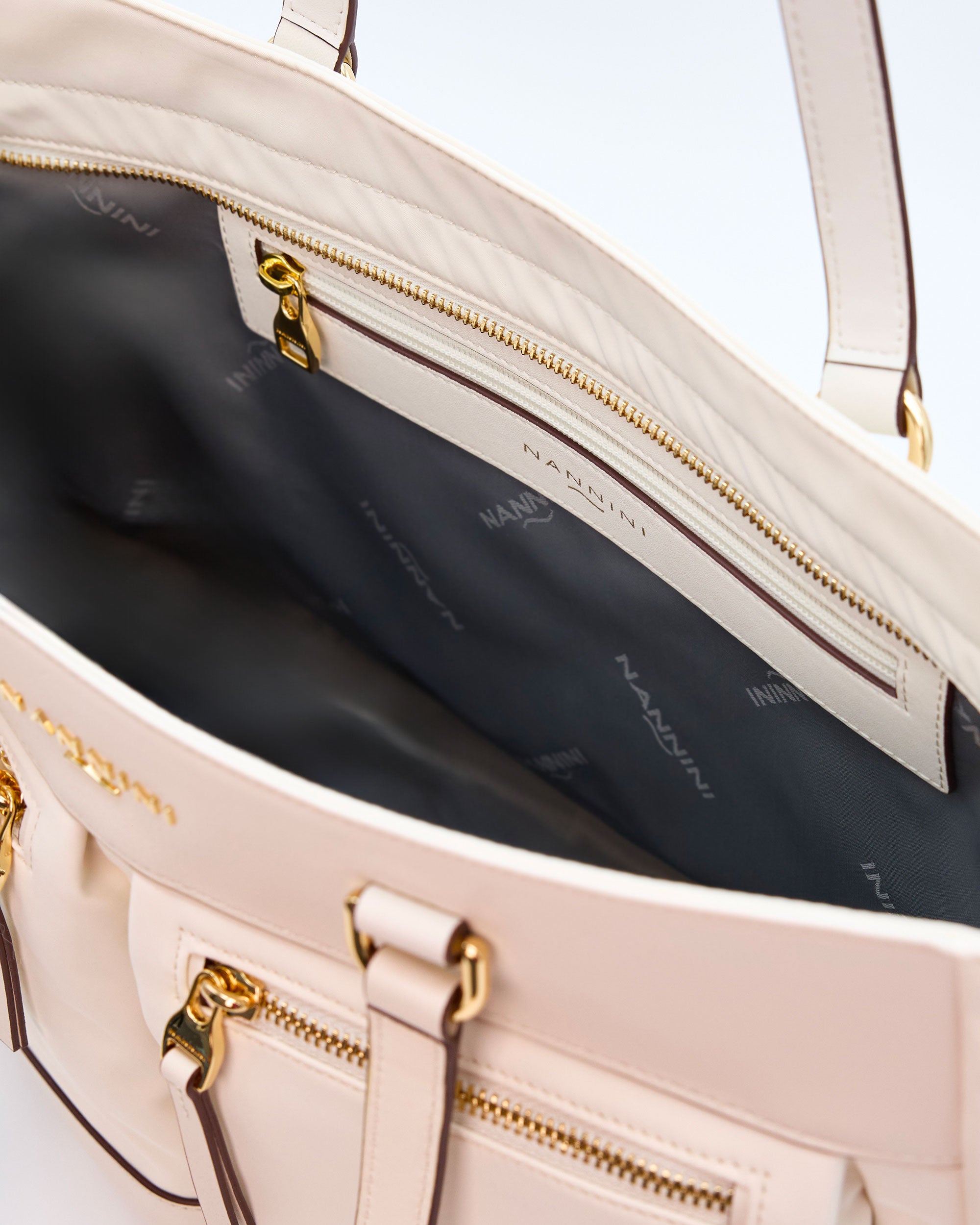 NANNINI borsa spalla donna pelle liscia cuoio marrone