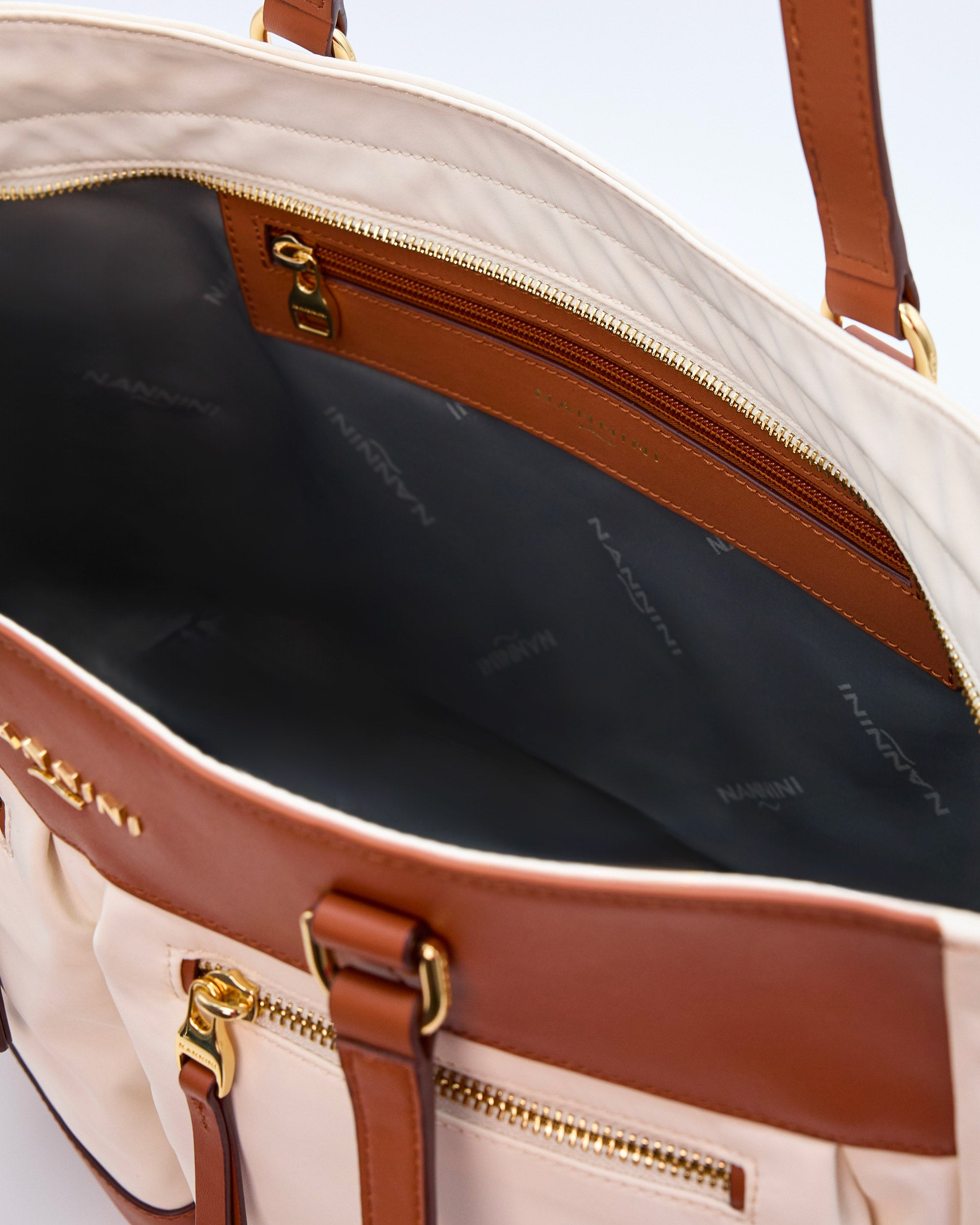 NANNINI borsa pelle liscia tracolla marrone chiara fibbia