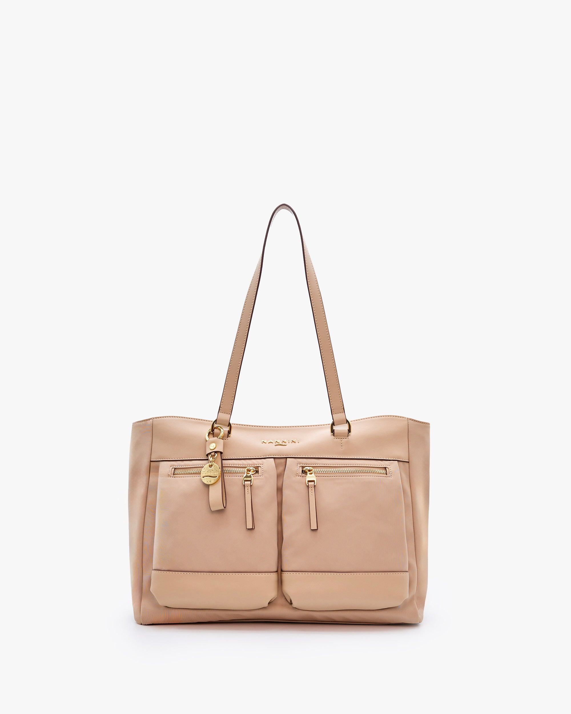 NANNINI borsa secchiello pelle liscia color cuoio piccola