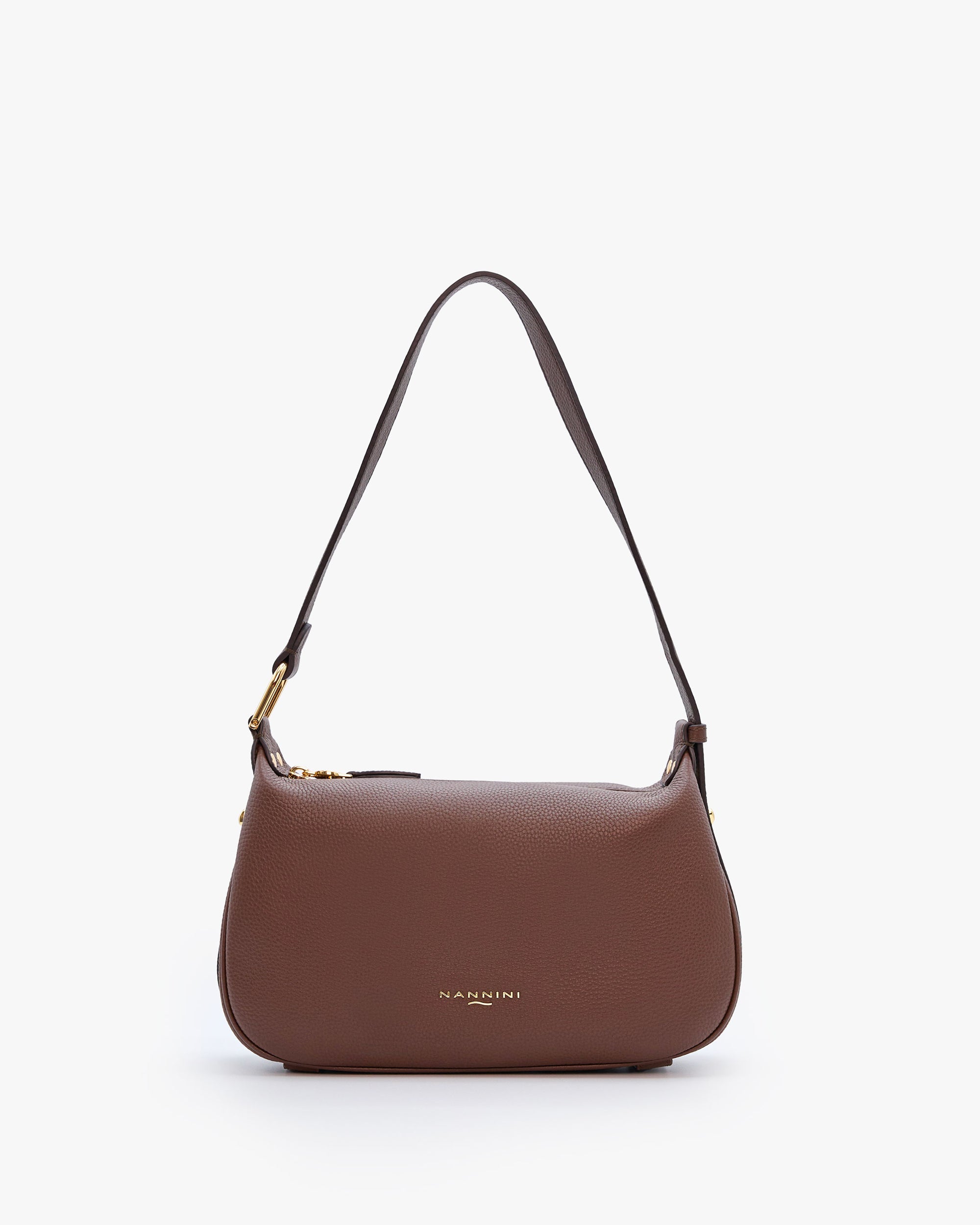 NANNINI borsa spalla donna pelle martellata nero