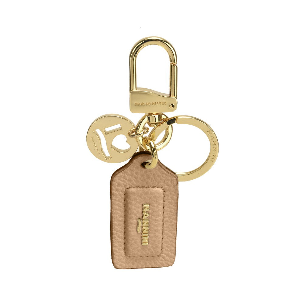 NANNINI borsa spalla donna camel pelle martellata classica