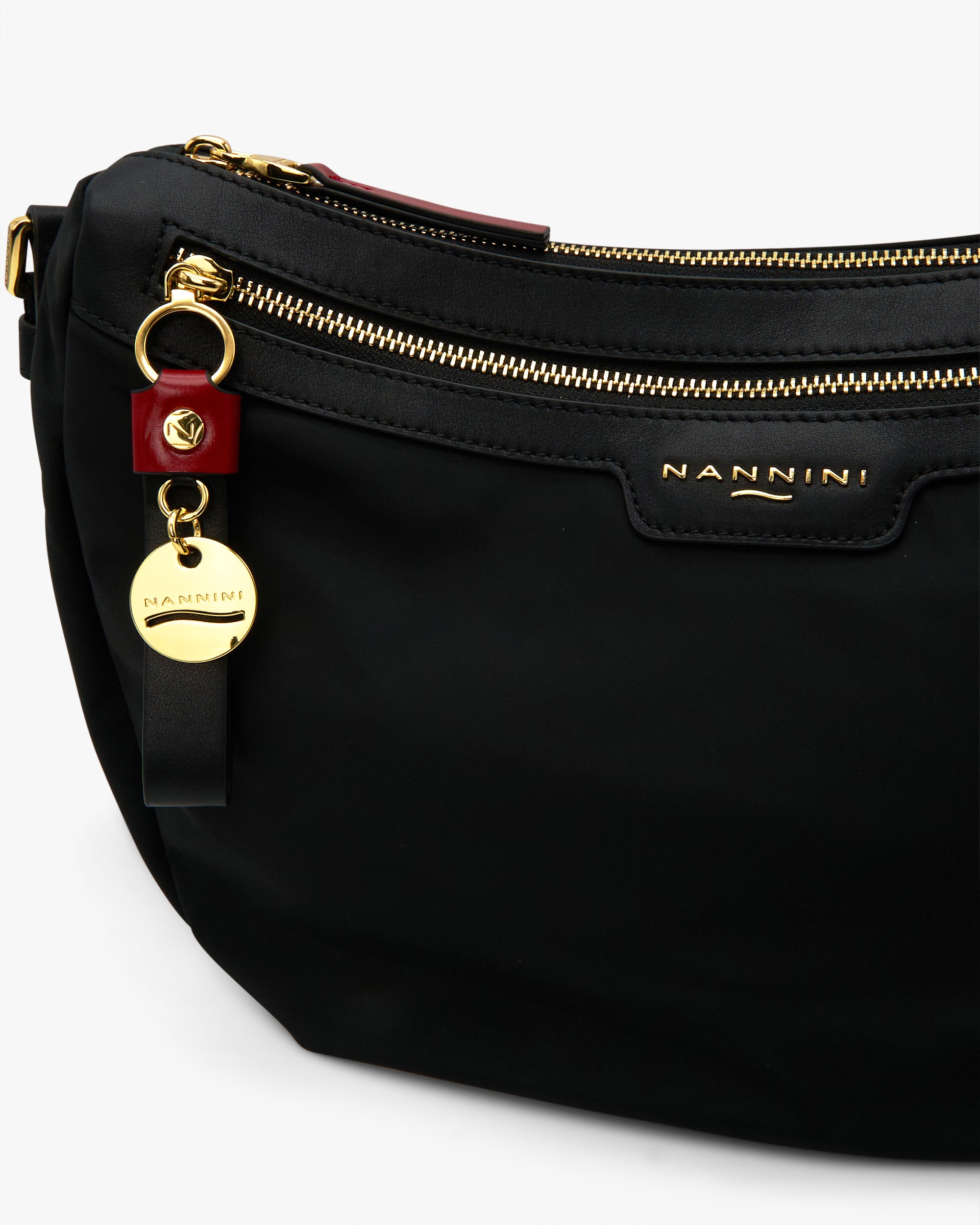 NANNINI borsa secchiello pelle marrone bottalata donna spalla