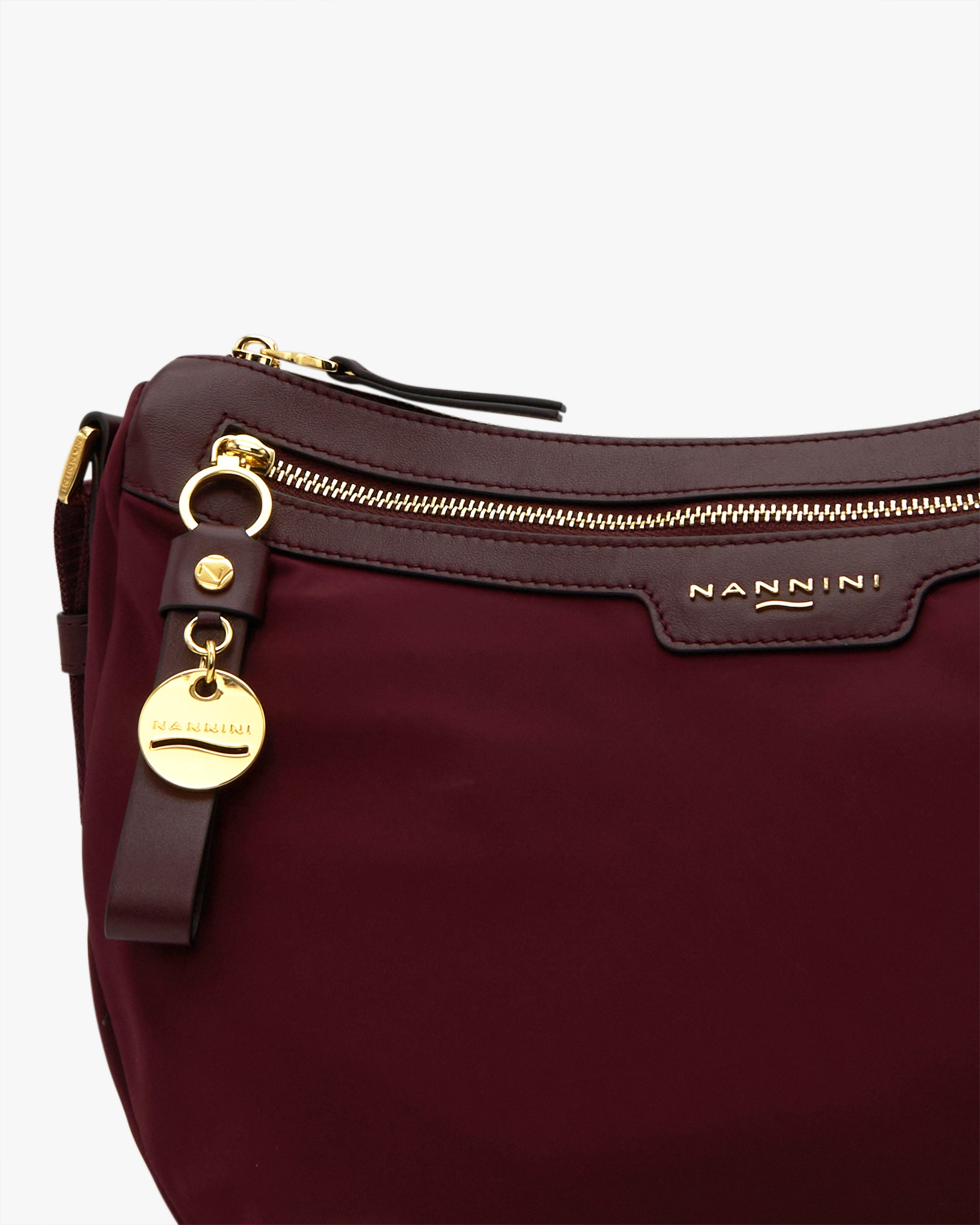 NANNINI borsa spalla donna pelle liscia trapuntata bianca catena