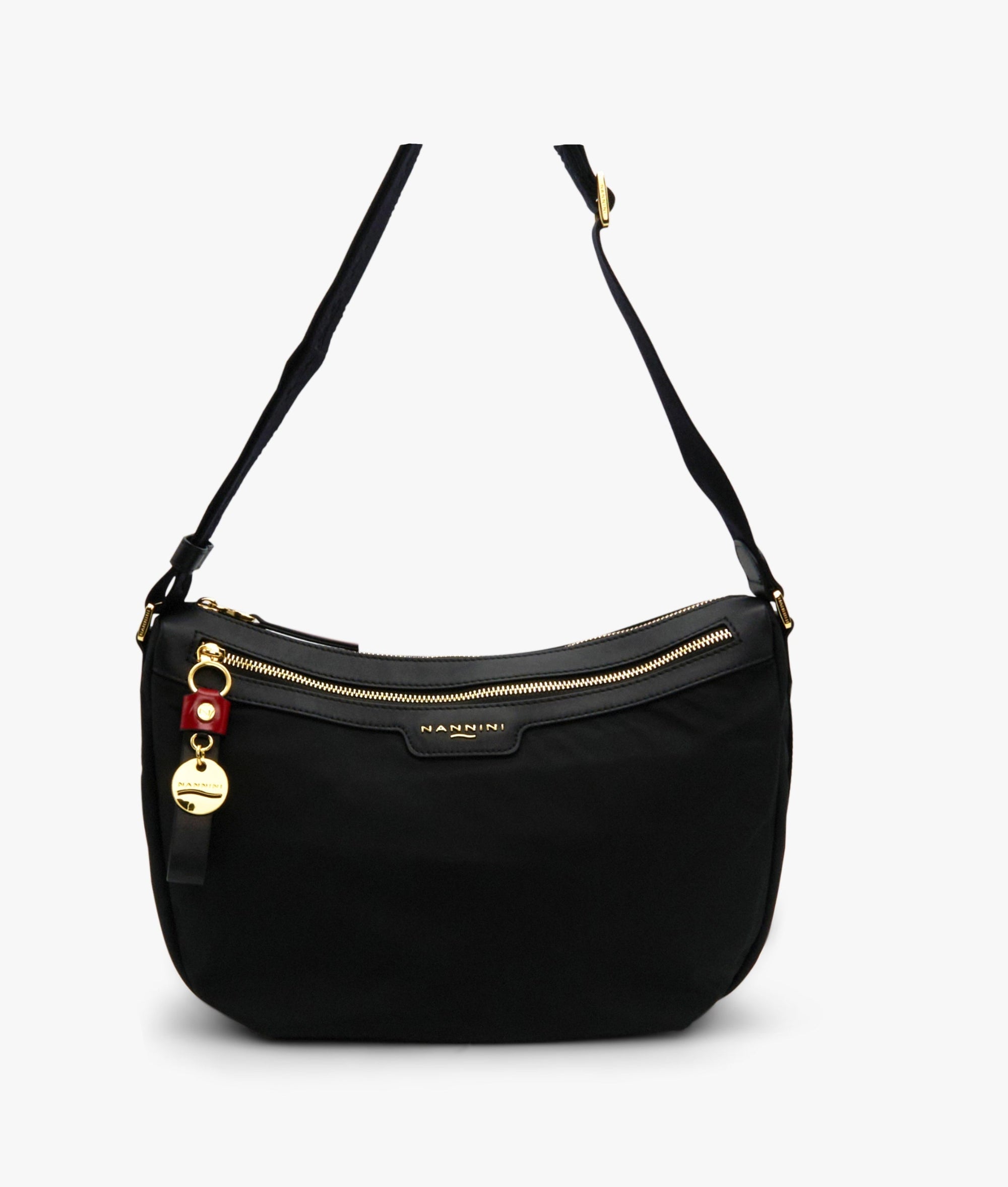 NANNINI borsa spalla donna pelle liscia martellata rosa cipria