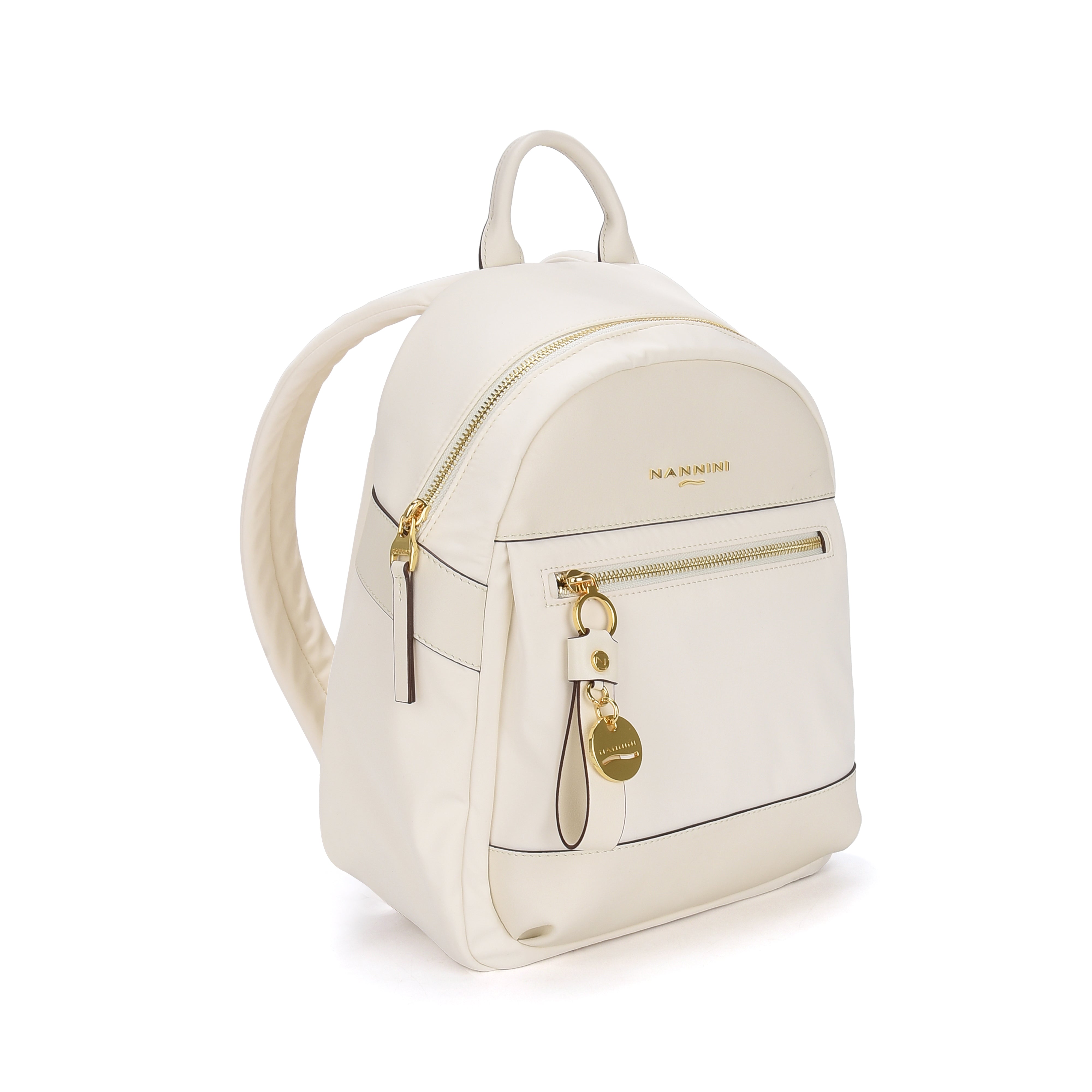 NANNINI bauletto pelle martellata bianco tracolla mano spalla